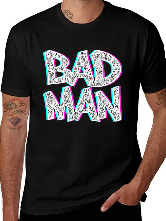 Bad Man Graphic Tee - Glitch Style Design