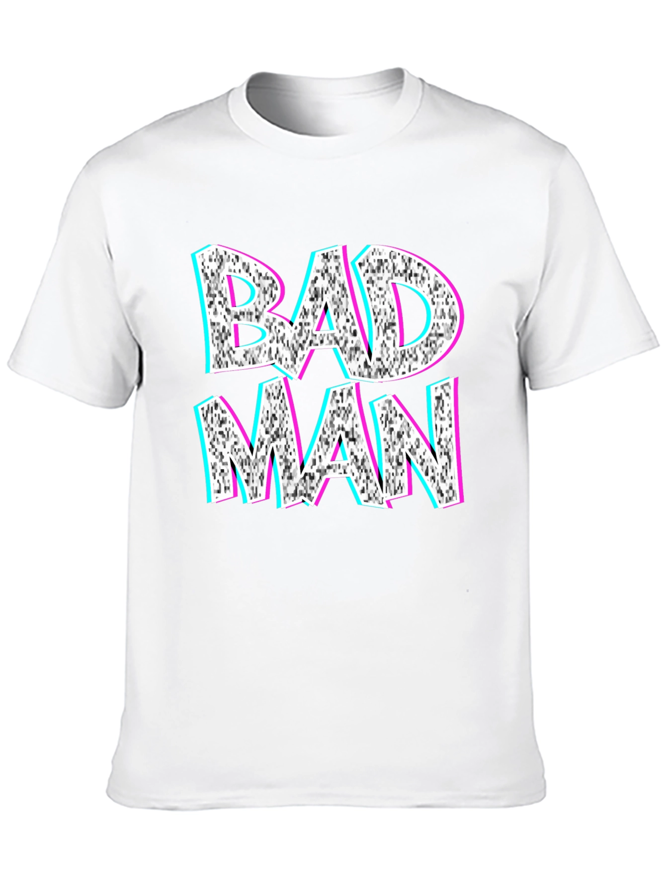Bad Man Graphic Tee - Glitch Style Design