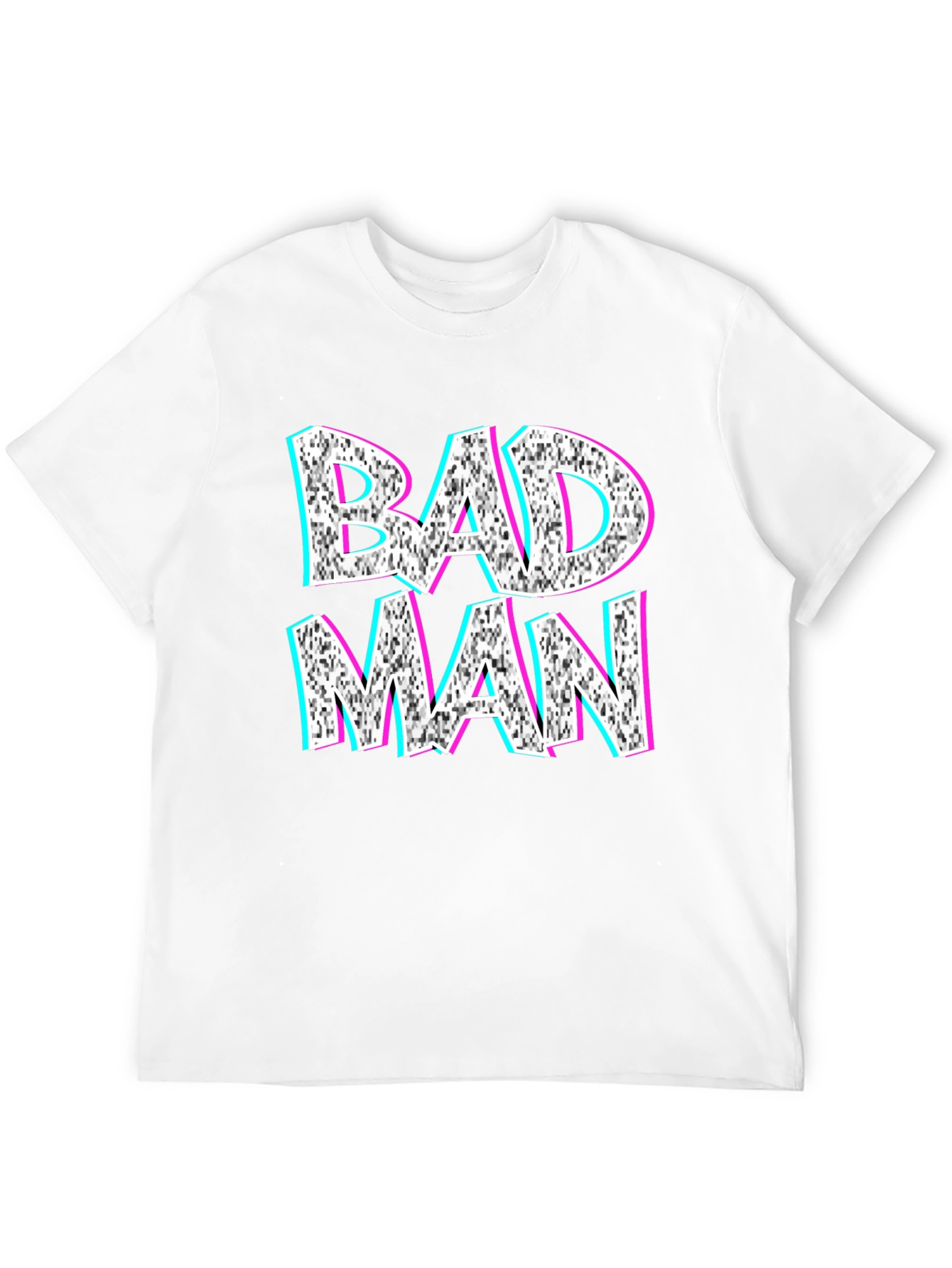 Bad Man Graphic Tee - Glitch Style Design
