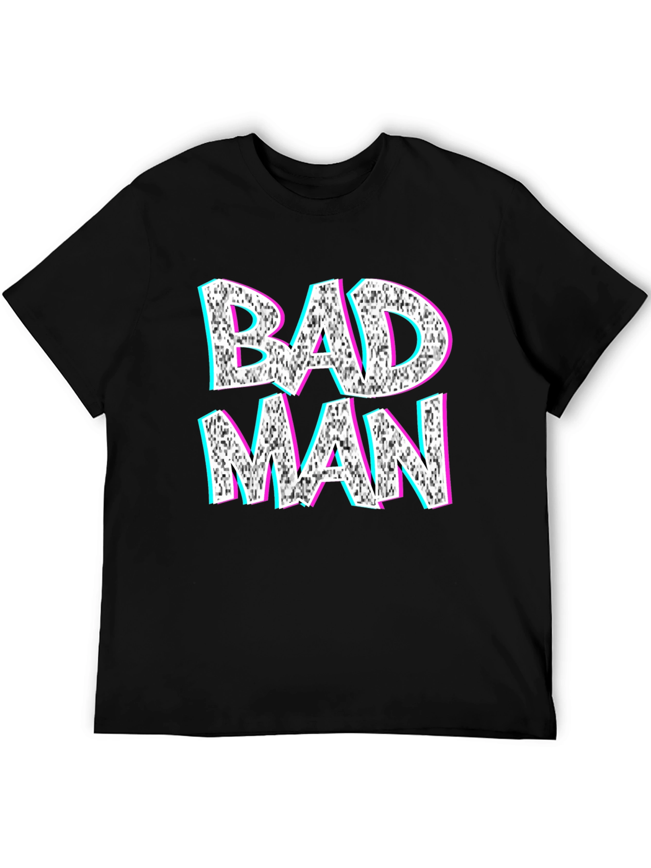 Bad Man Graphic Tee - Glitch Style Design