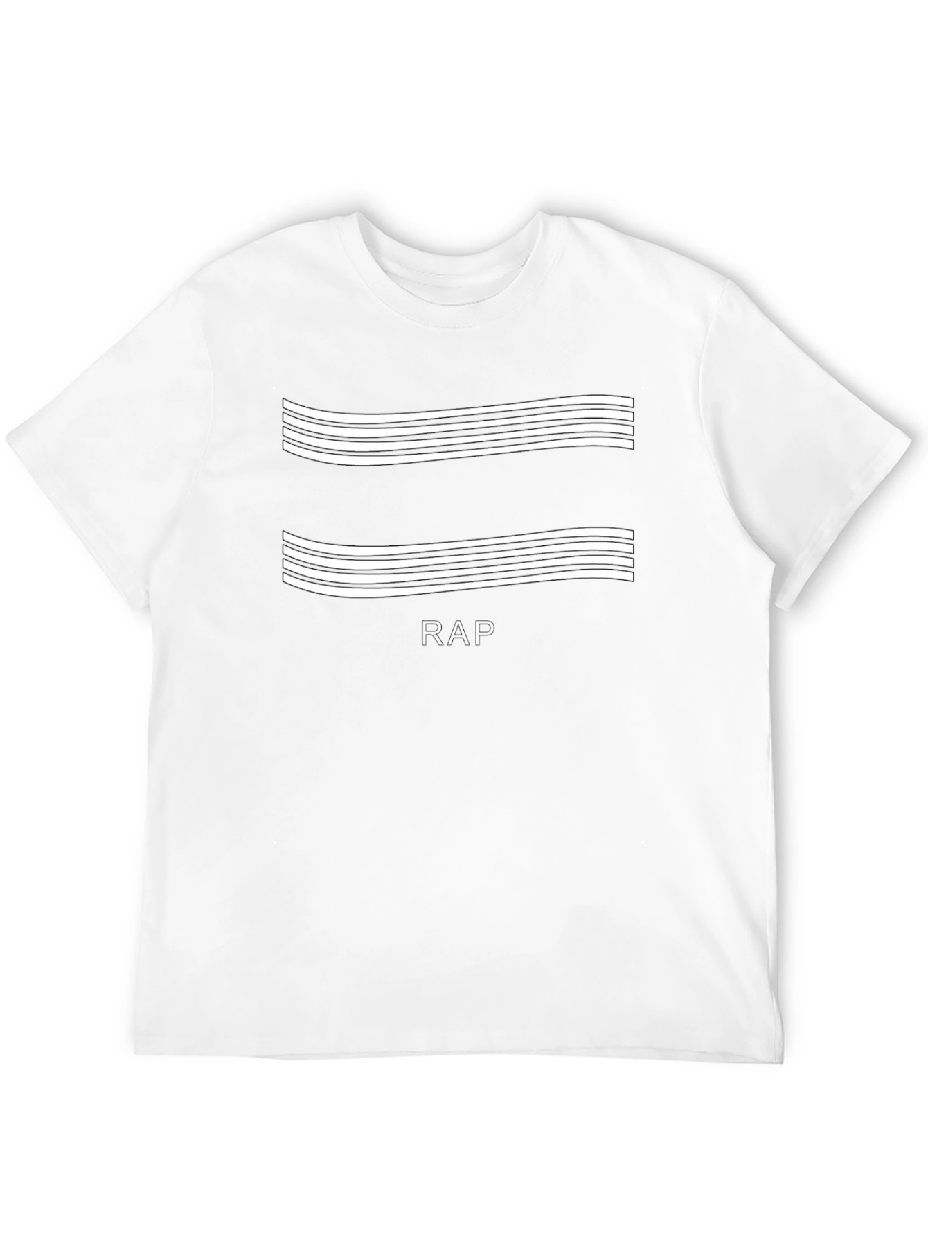 Rap Music T-Shirt - Striped Design Black Tee