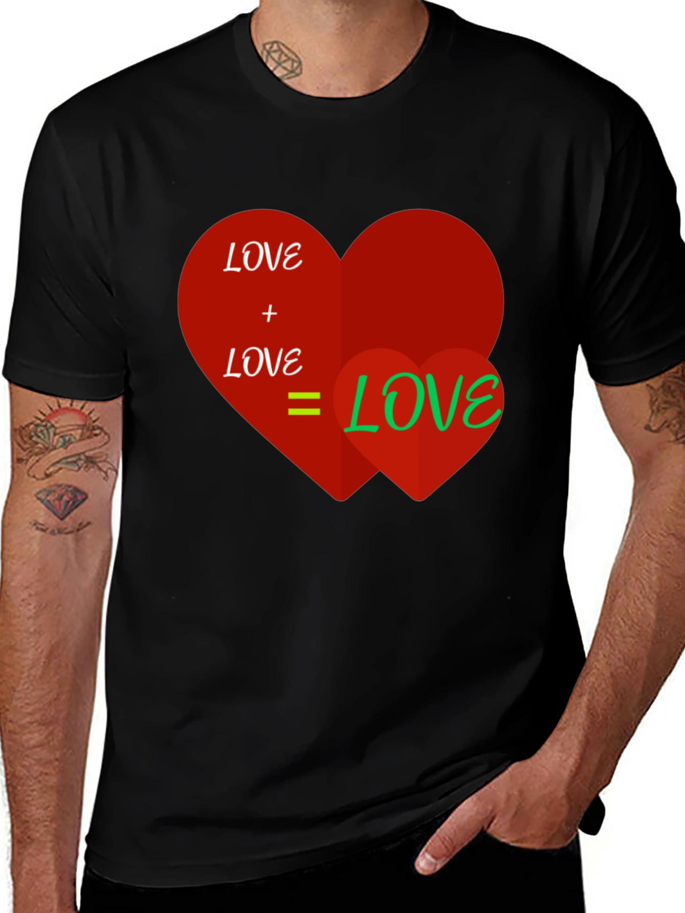 Love Equation Graphic T-Shirt - Black