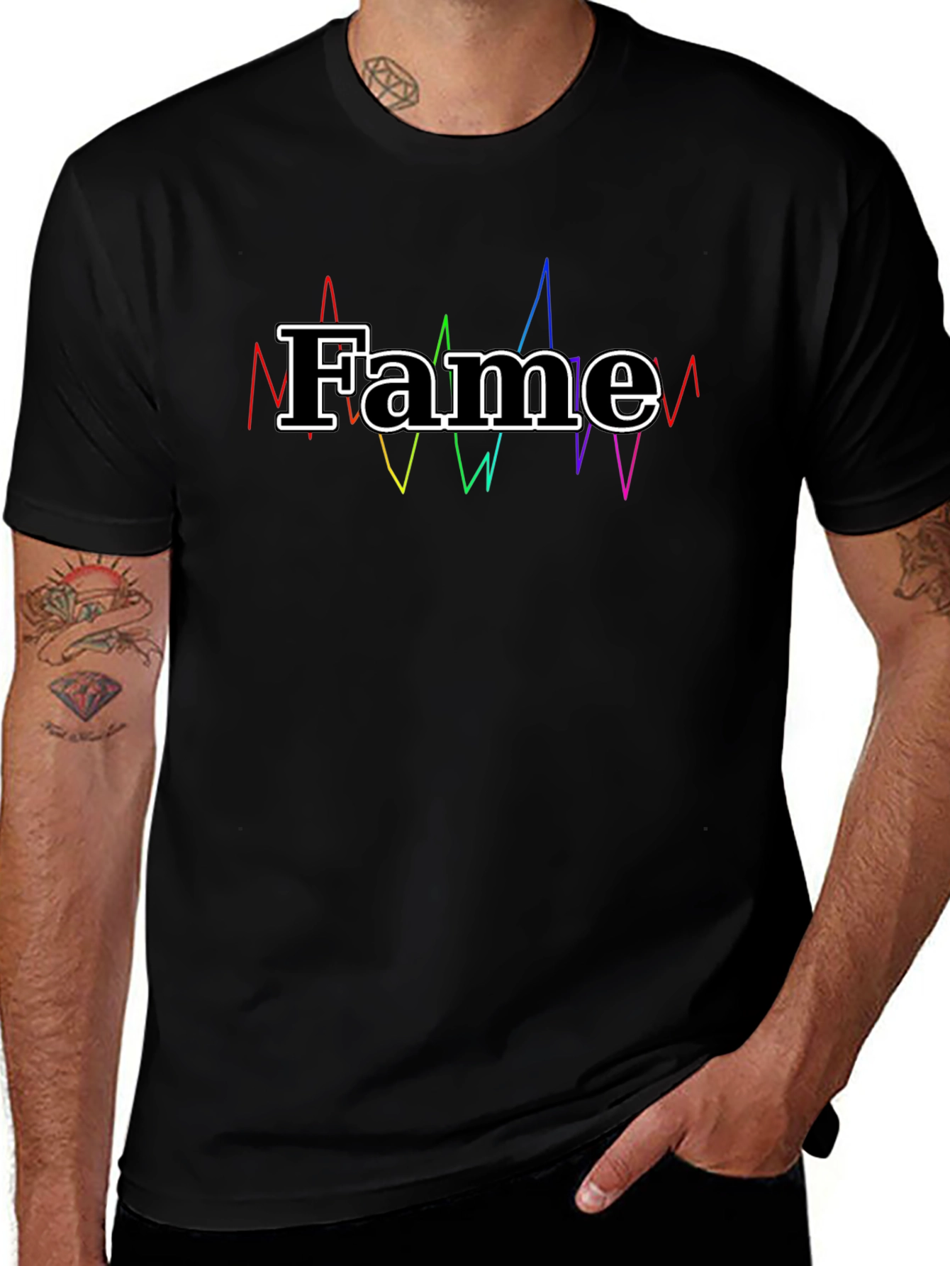 Fame Graphic Tee - Black Cotton T-Shirt