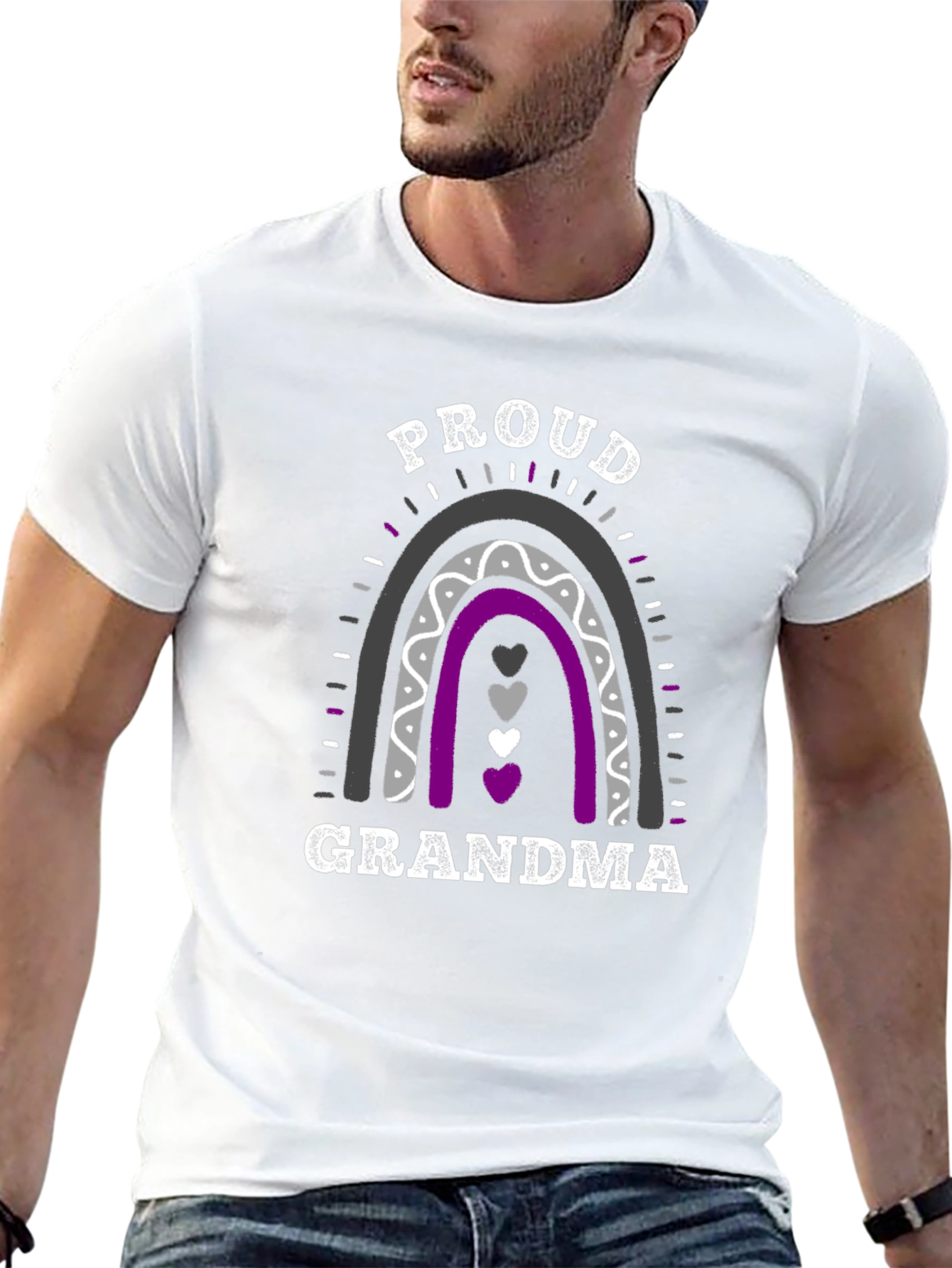 Proud Grandma Asexual Pride Rainbow T-Shirt