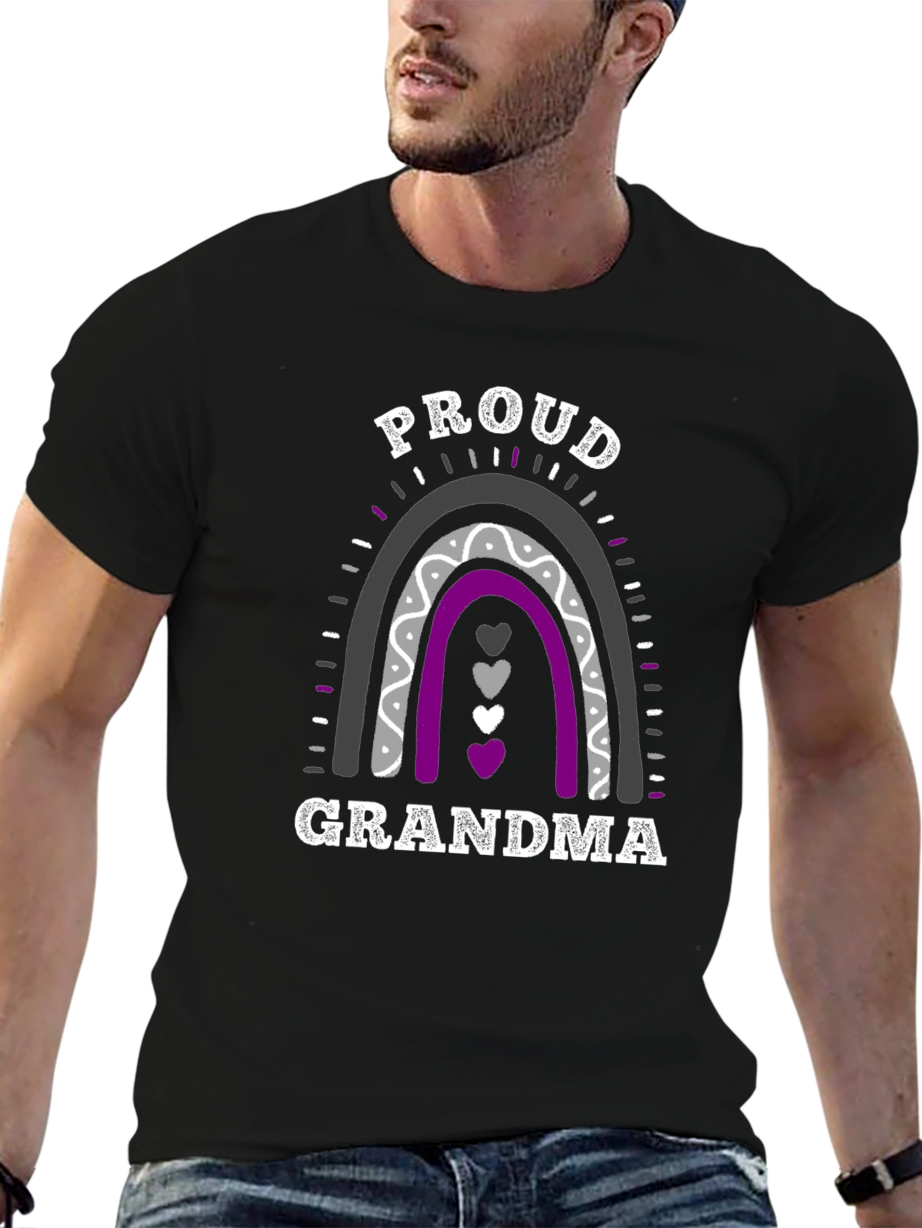 Proud Grandma Asexual Pride Rainbow T-Shirt
