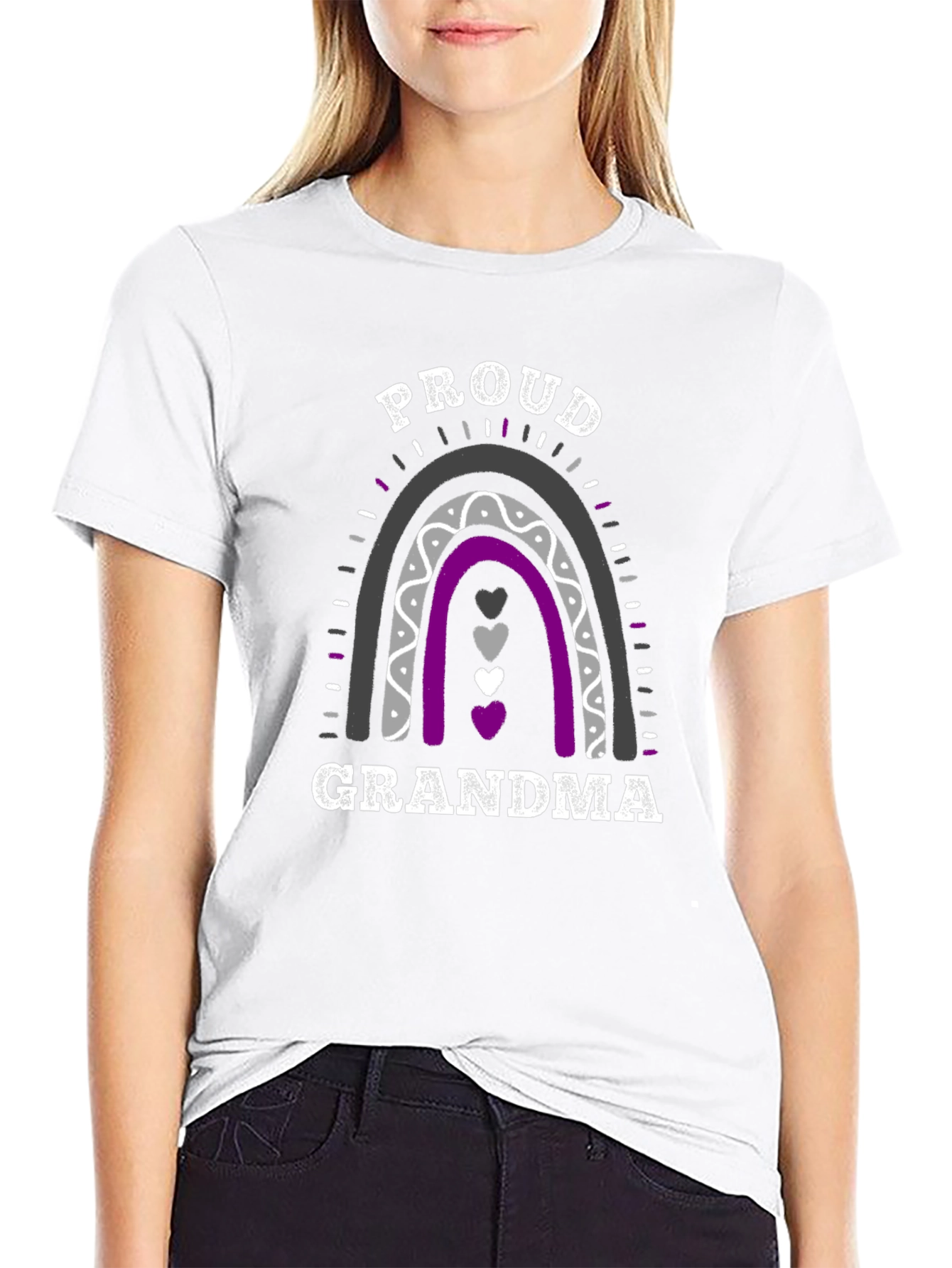 Proud Grandma Asexual Pride Rainbow T-Shirt