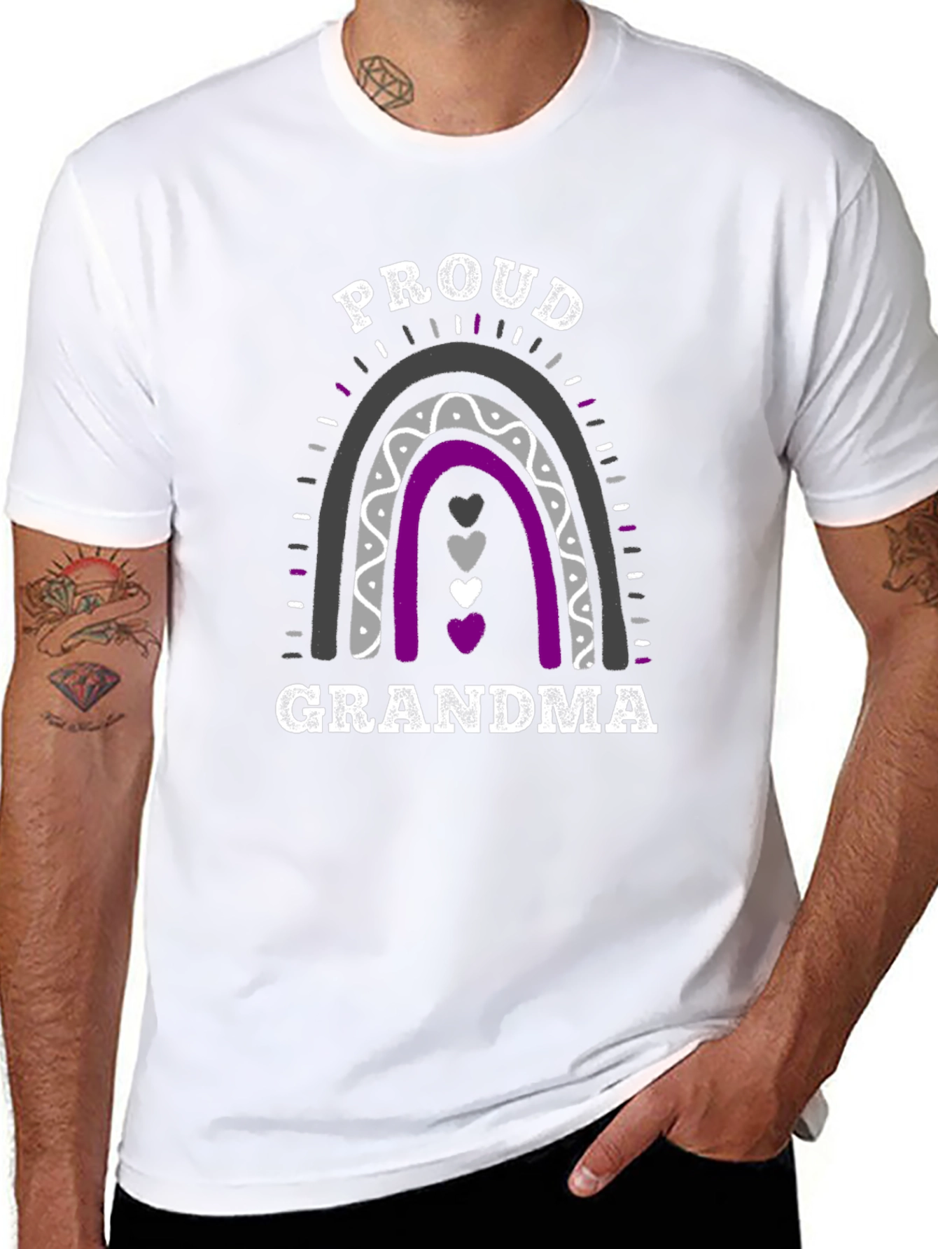 Proud Grandma Asexual Pride Rainbow T-Shirt