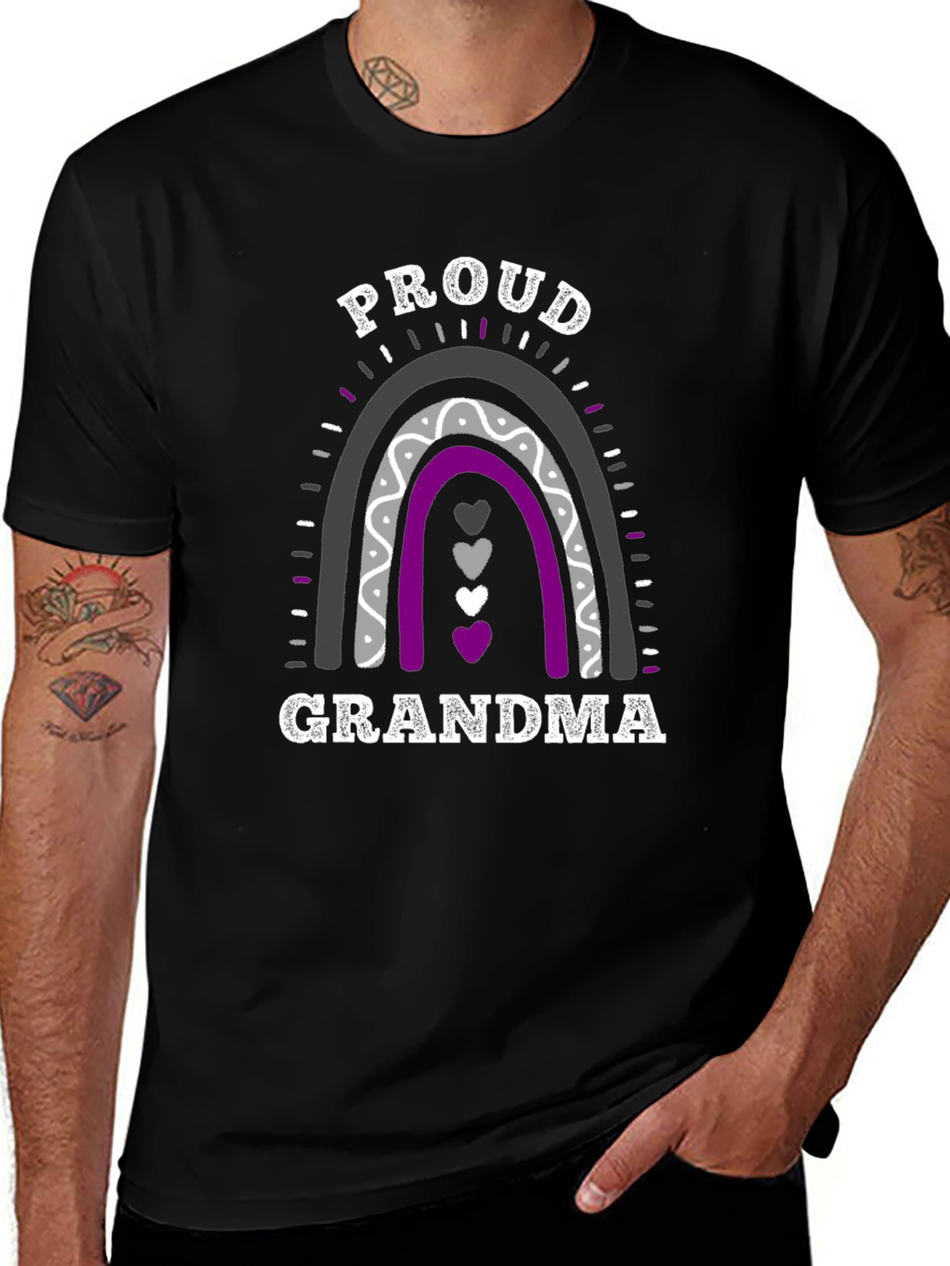 Proud Grandma Asexual Pride Rainbow T-Shirt