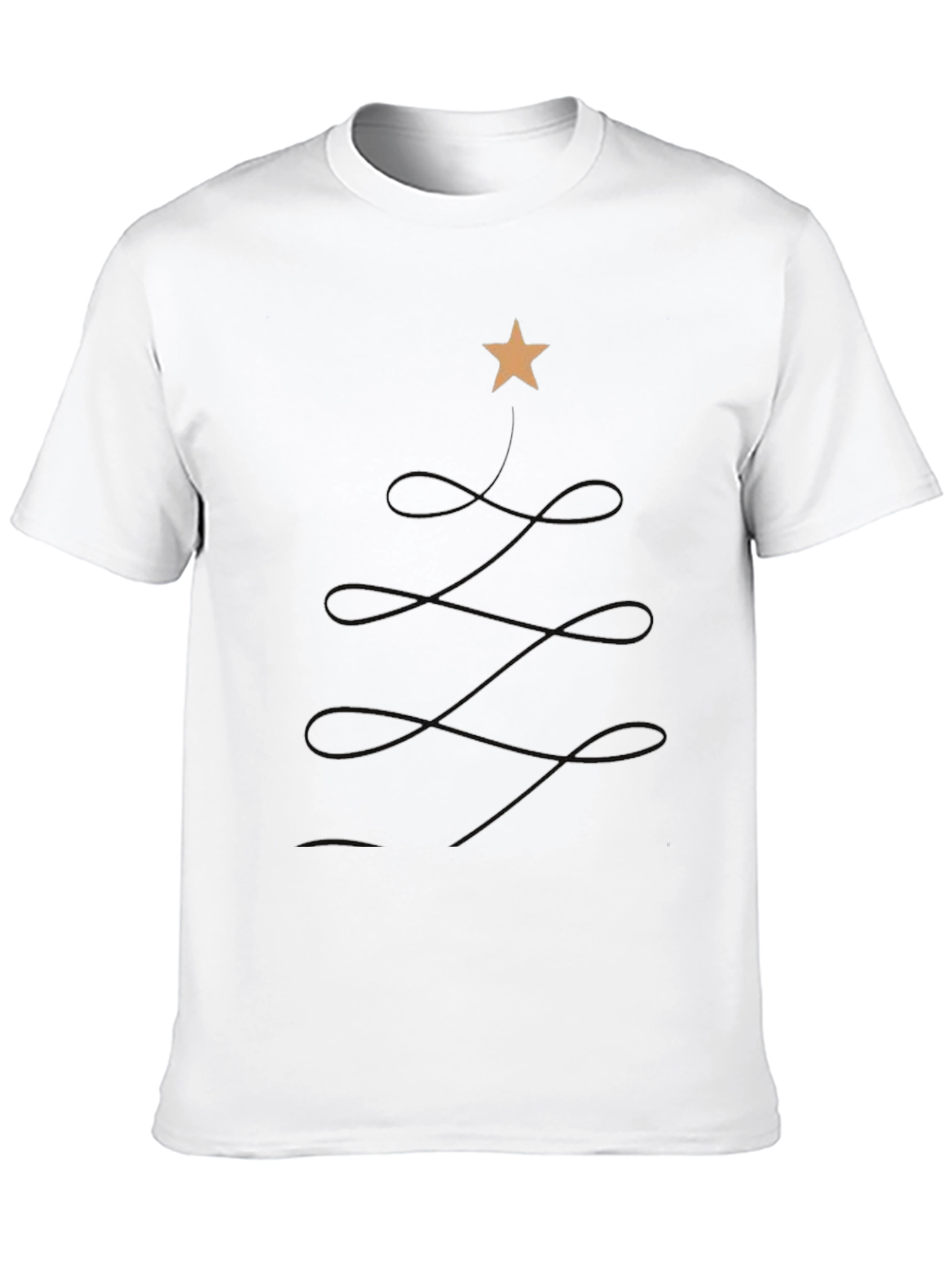 Minimalist Christmas Tree Black T-Shirt