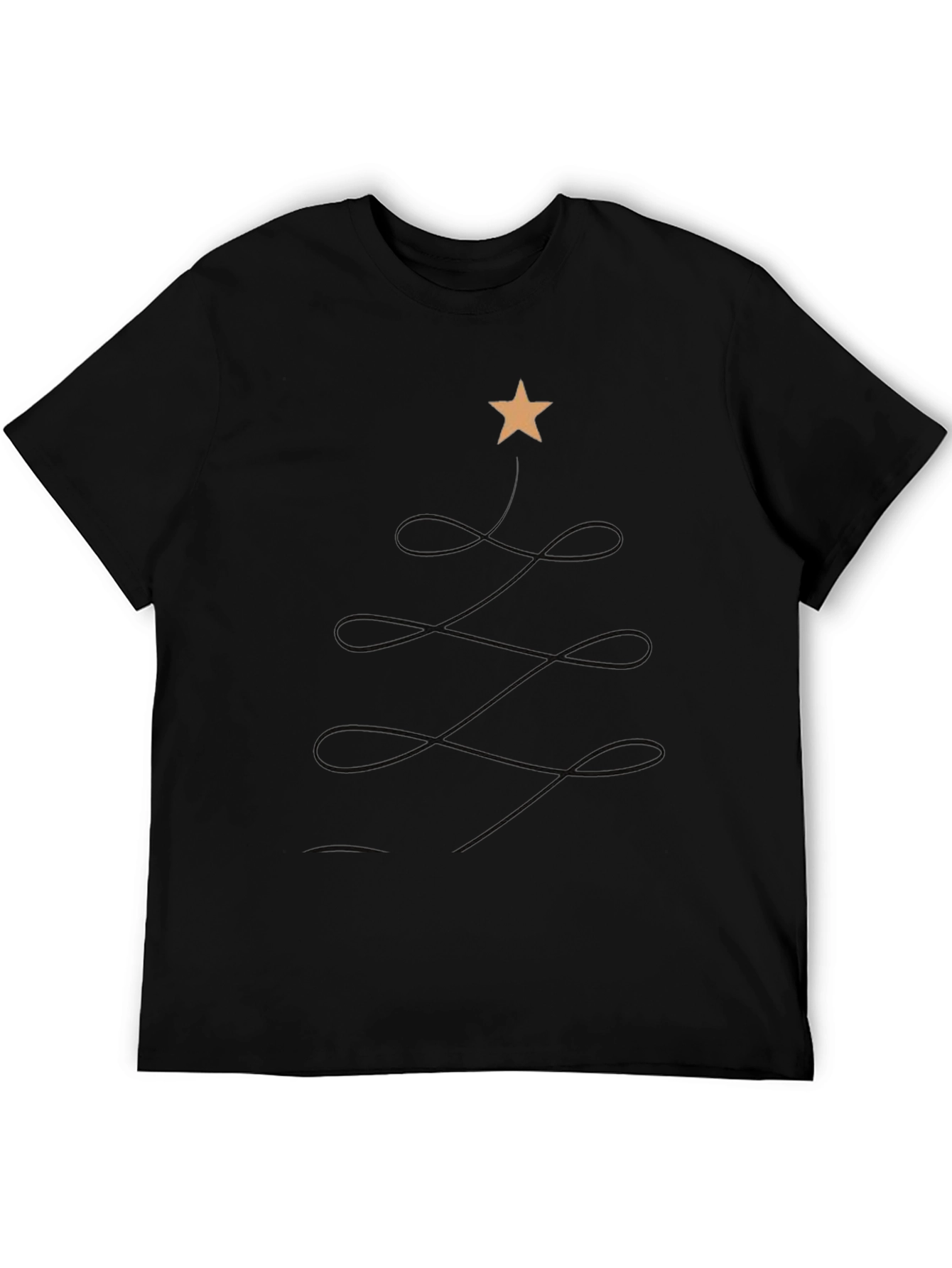 Minimalist Christmas Tree Black T-Shirt