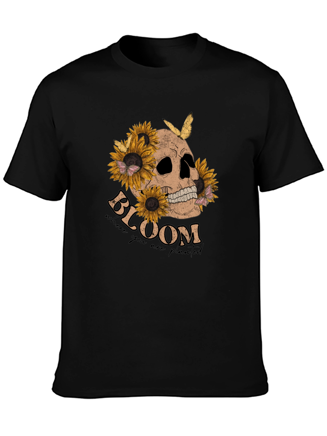 Skull & Sunflower Graphic T-Shirt