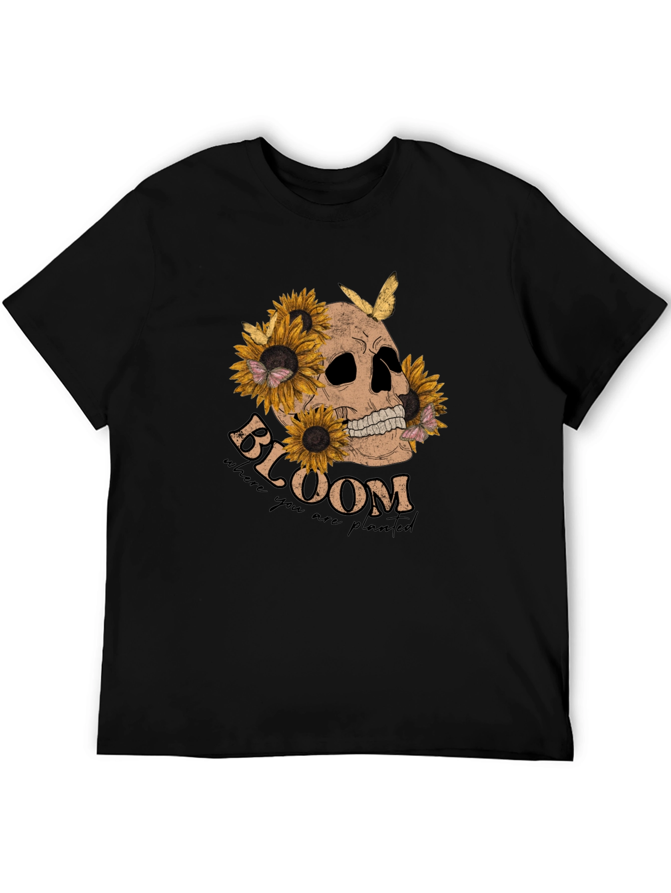 Skull & Sunflower Graphic T-Shirt