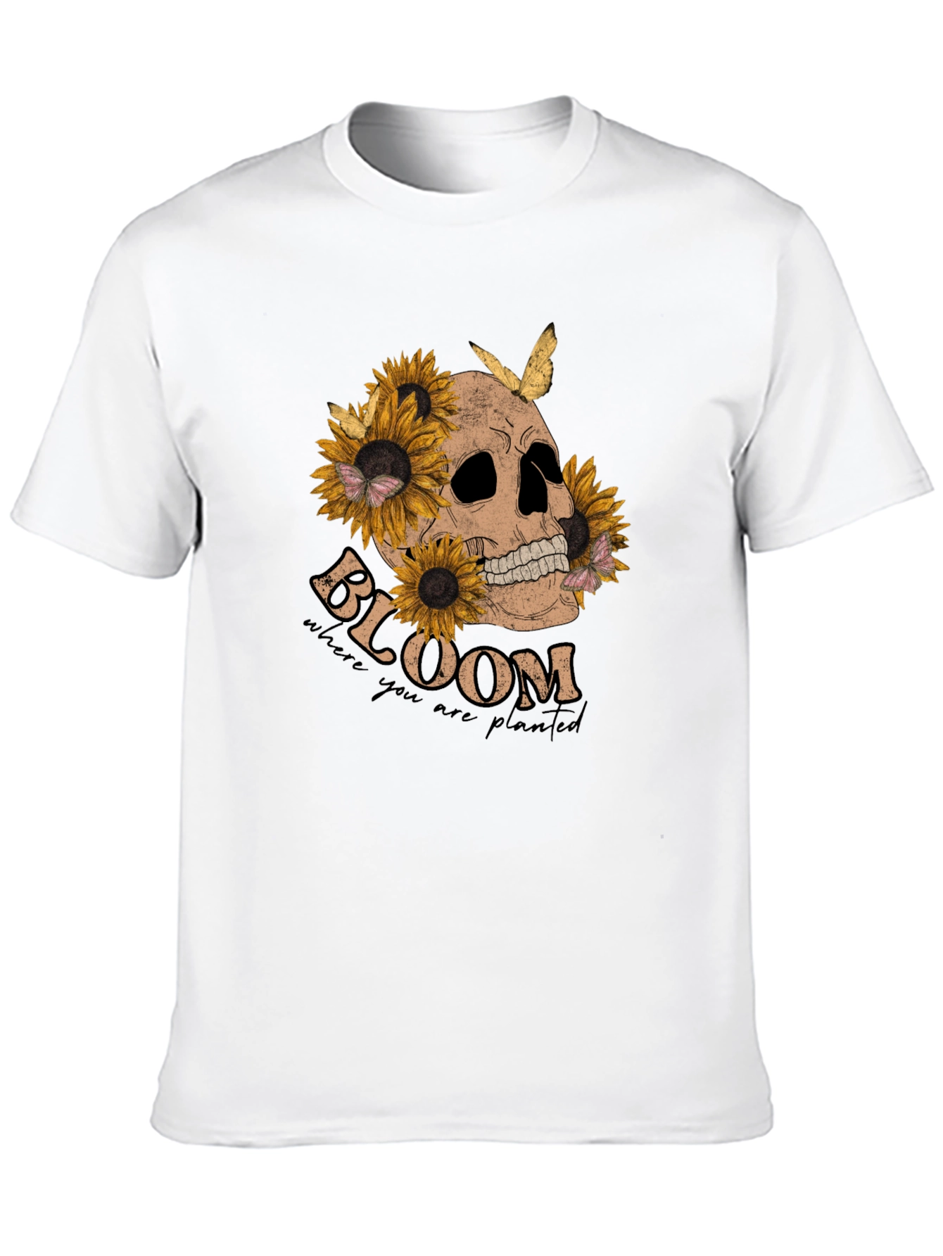 Skull & Sunflower Graphic T-Shirt