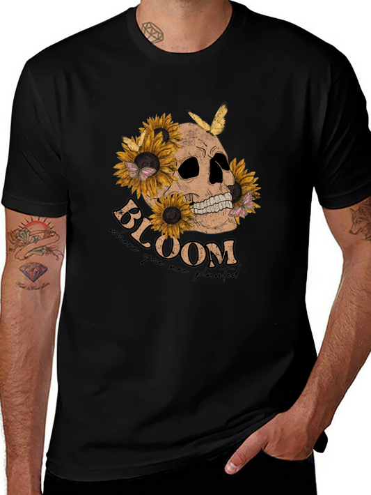 Skull & Sunflower Graphic T-Shirt