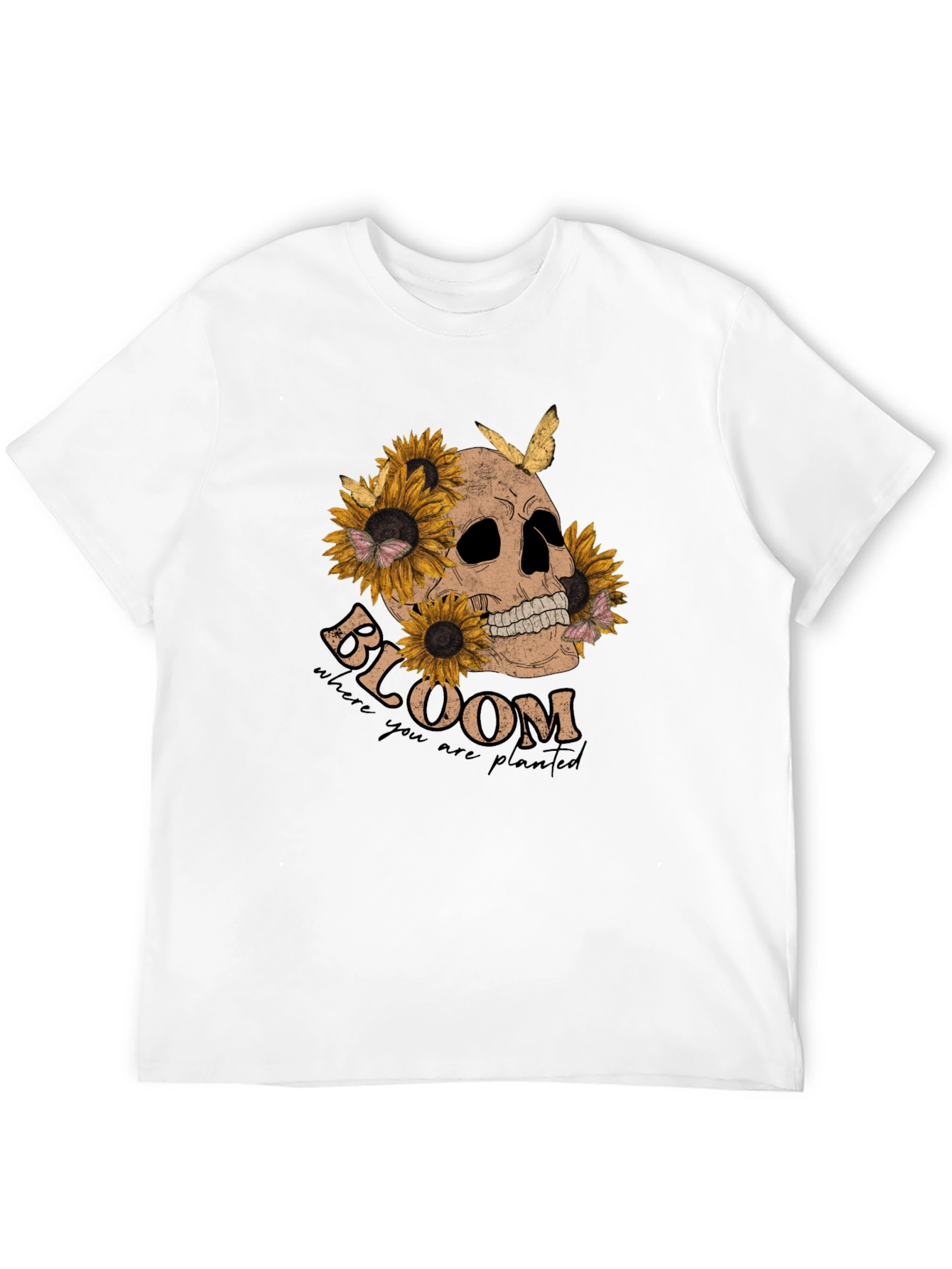 Skull & Sunflower Graphic T-Shirt