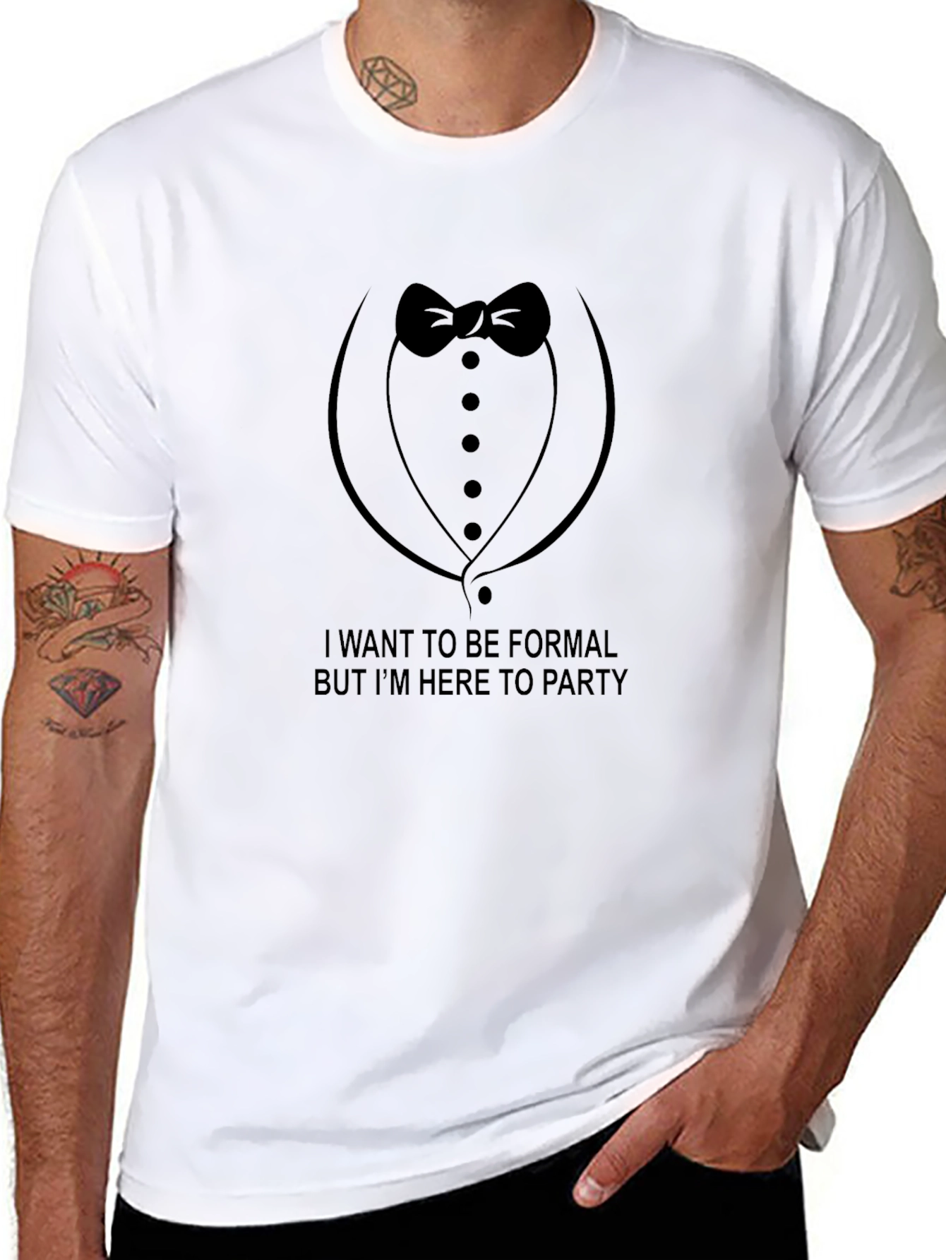 Formal Party T-Shirt - Bowtie Tuxedo Design