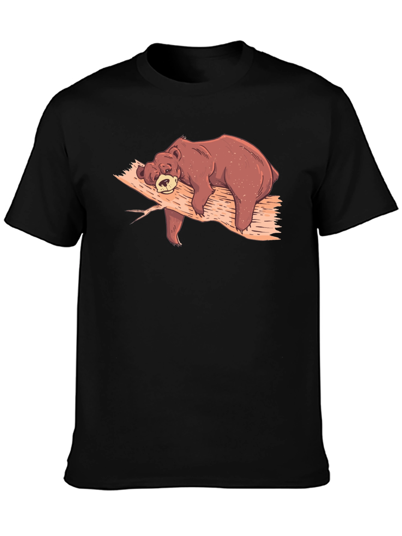Lazy Bear Nap T-Shirt - Comfy Black Tee