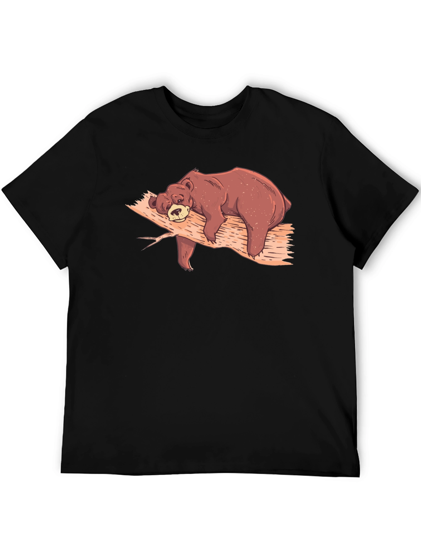 Lazy Bear Nap T-Shirt - Comfy Black Tee