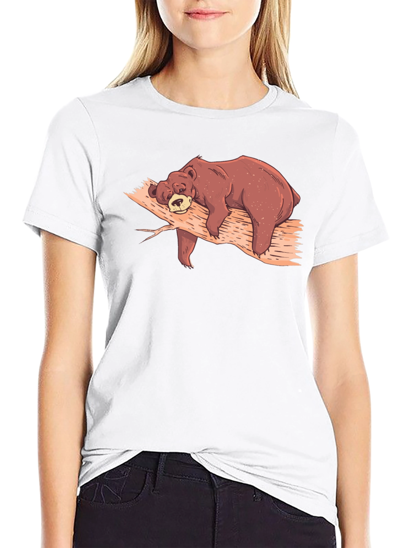 Lazy Bear Nap T-Shirt - Comfy Black Tee