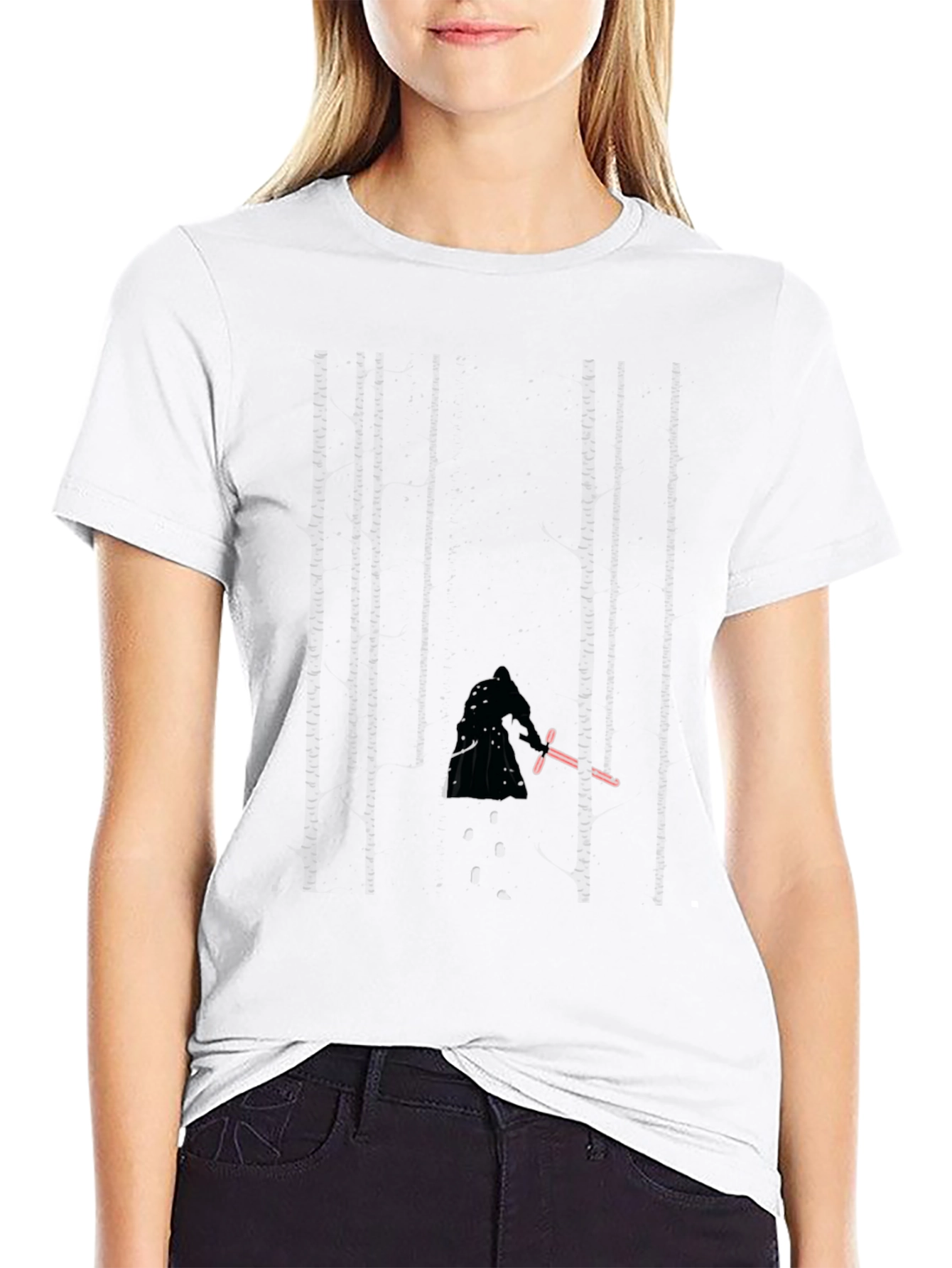 Dark Warrior Graphic Print Black T-Shirt