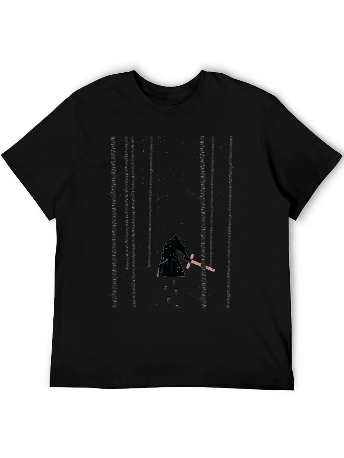 Dark Warrior Graphic Print Black T-Shirt