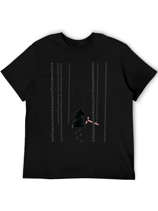 Dark Warrior Graphic Print Black T-Shirt