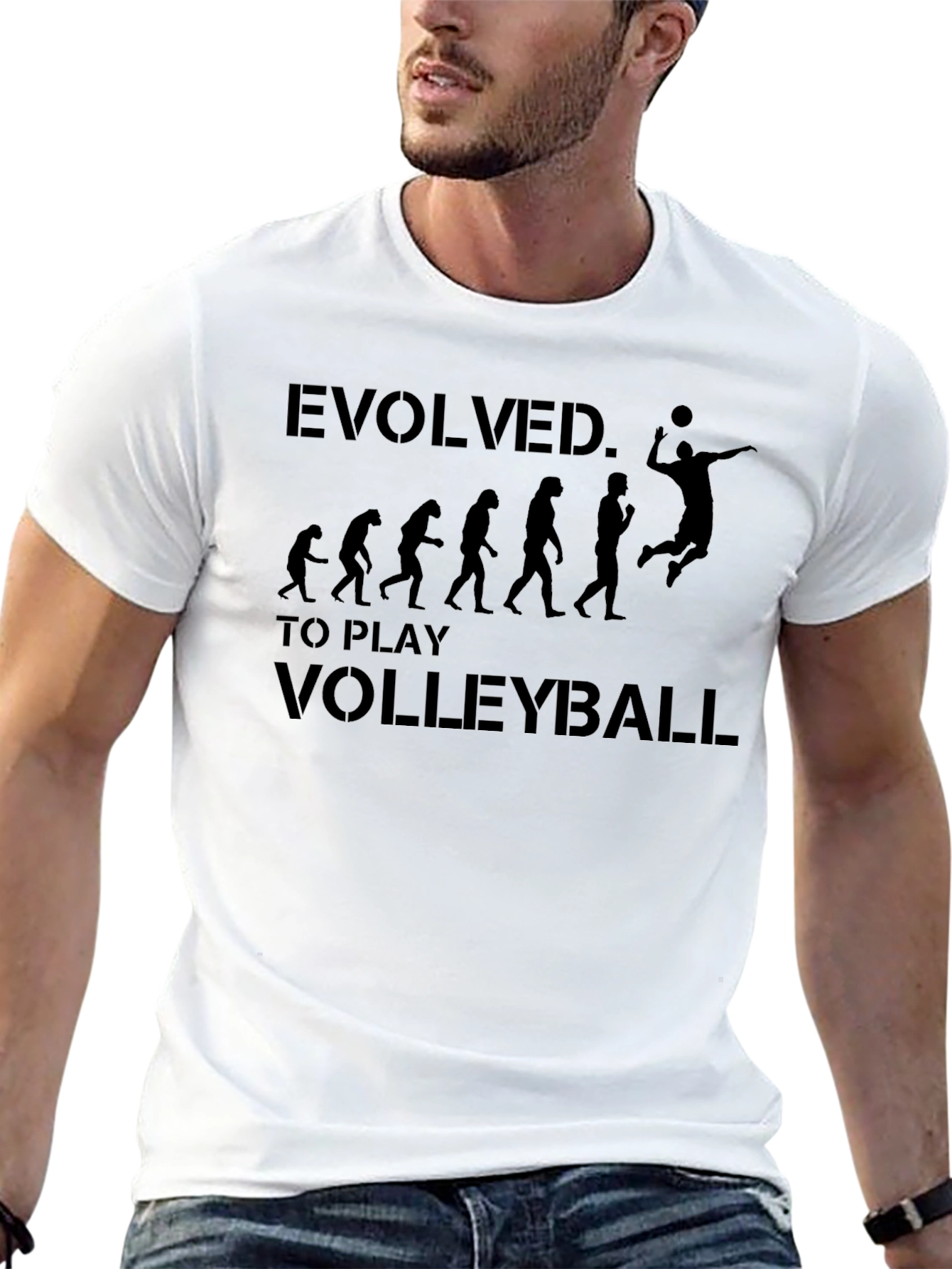 Evolved to Play Volleyball Graphic T-Shirt