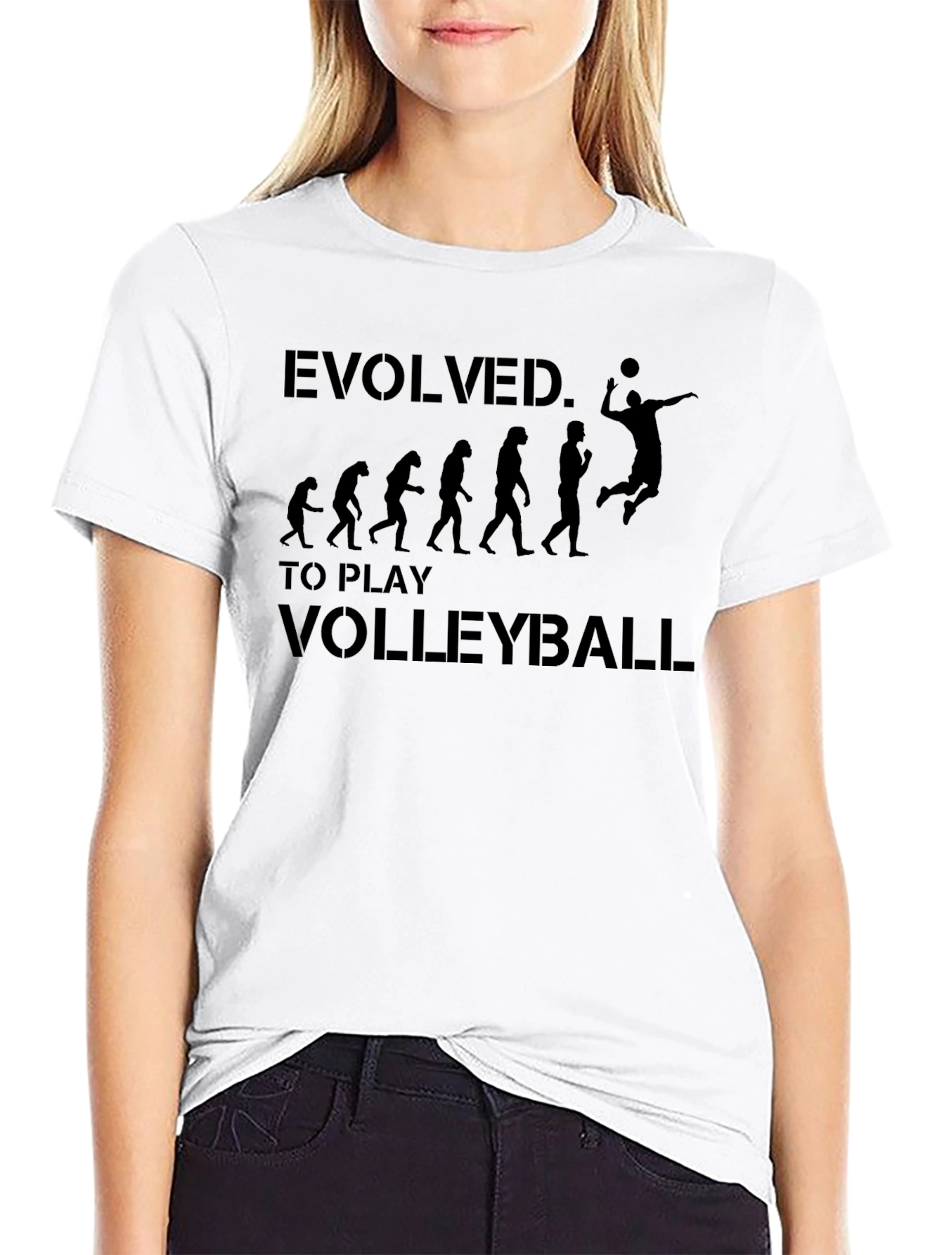 Evolved to Play Volleyball Graphic T-Shirt