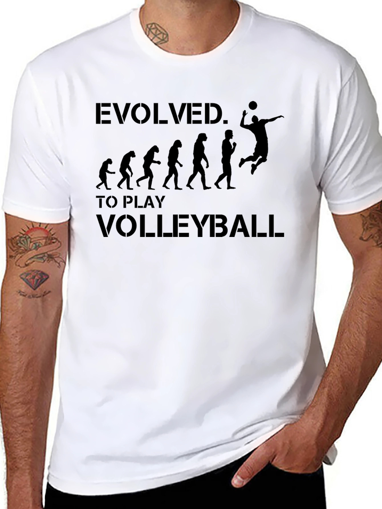 Evolved to Play Volleyball Graphic T-Shirt