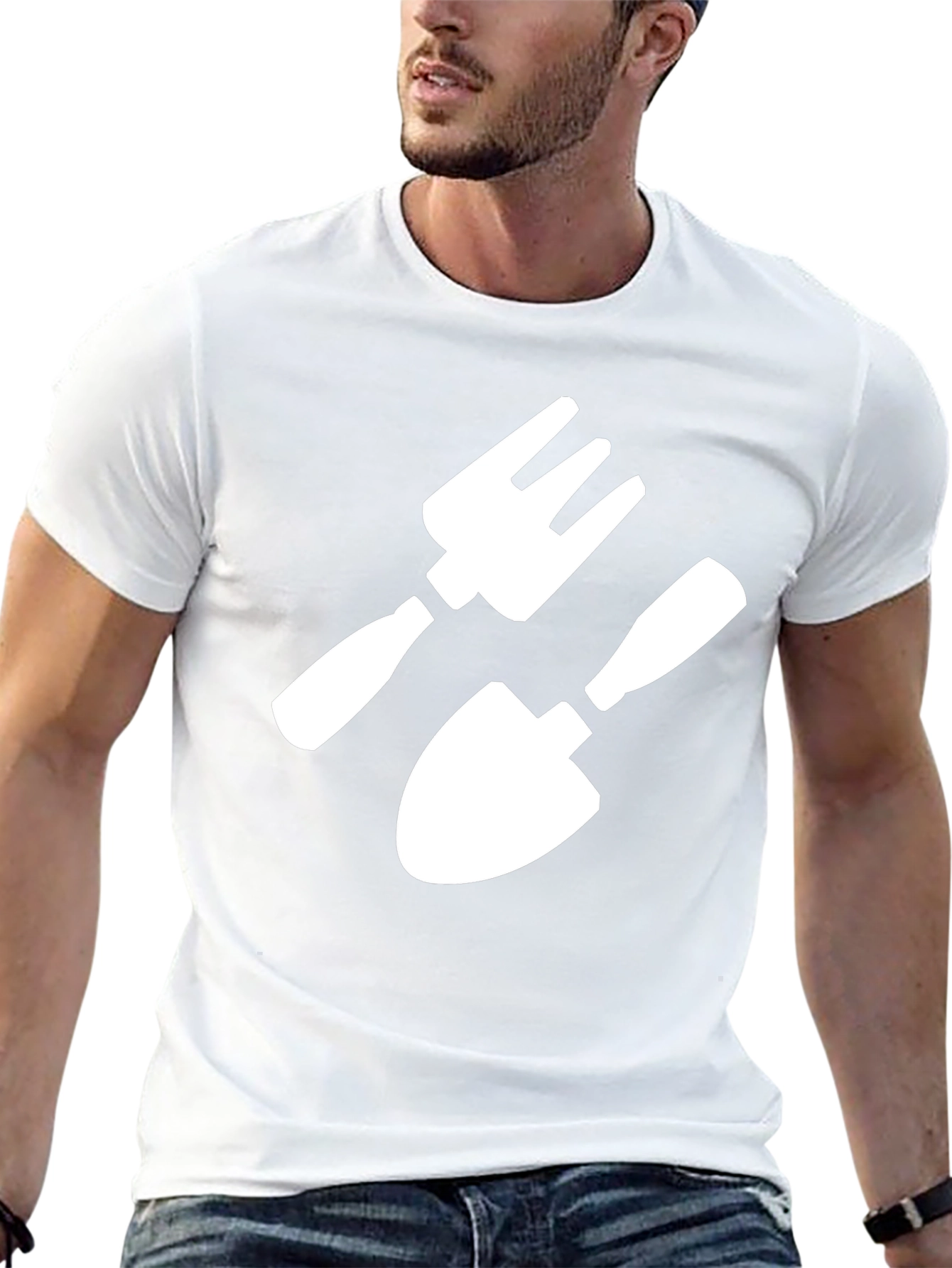 Gardening Tool Graphic T-Shirt - Black