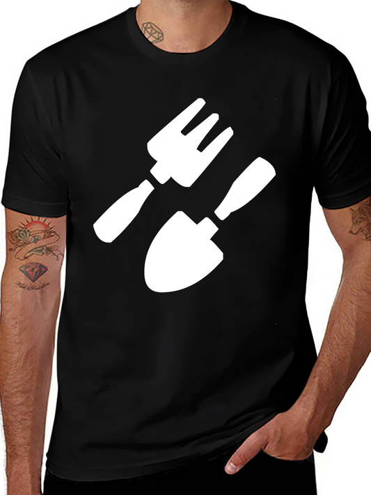 Gardening Tool Graphic T-Shirt - Black