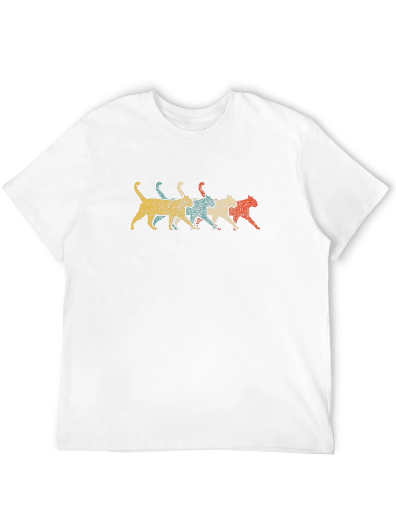 Retro Cats Graphic T-Shirt - Black