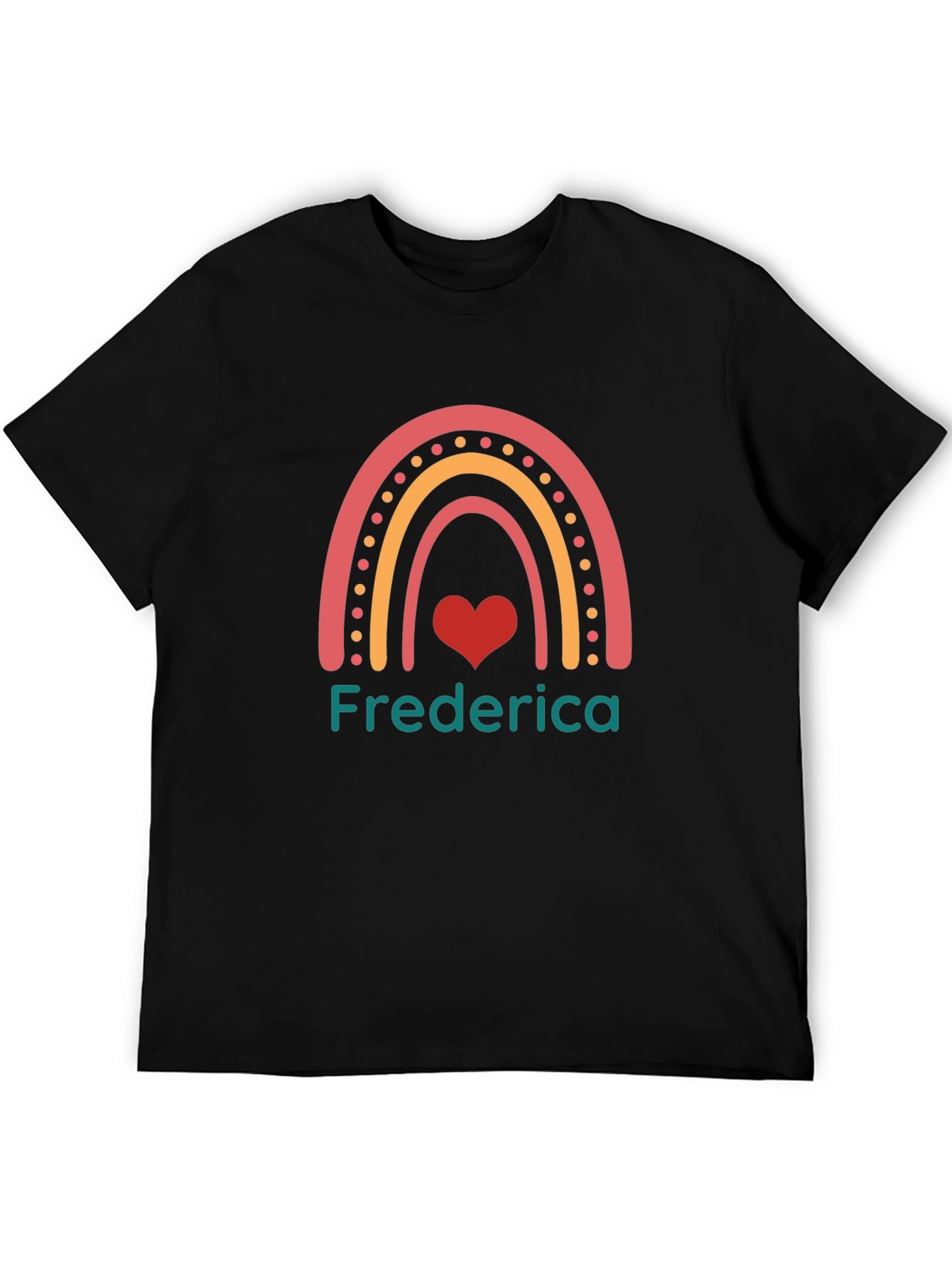 Frederica Rainbow Heart Personalized T-Shirt