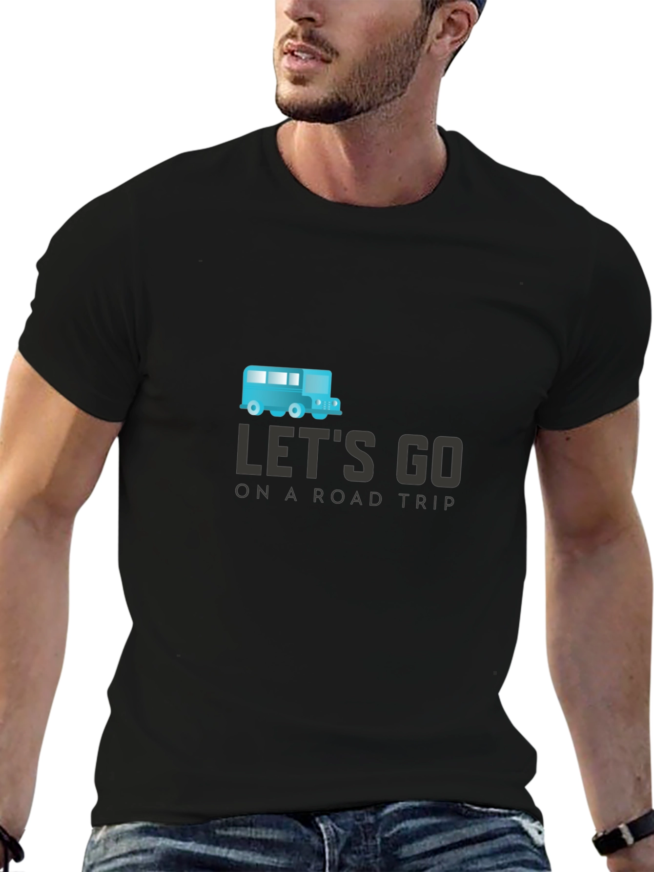 Lets Go Road Trip Graphic Tee - Black