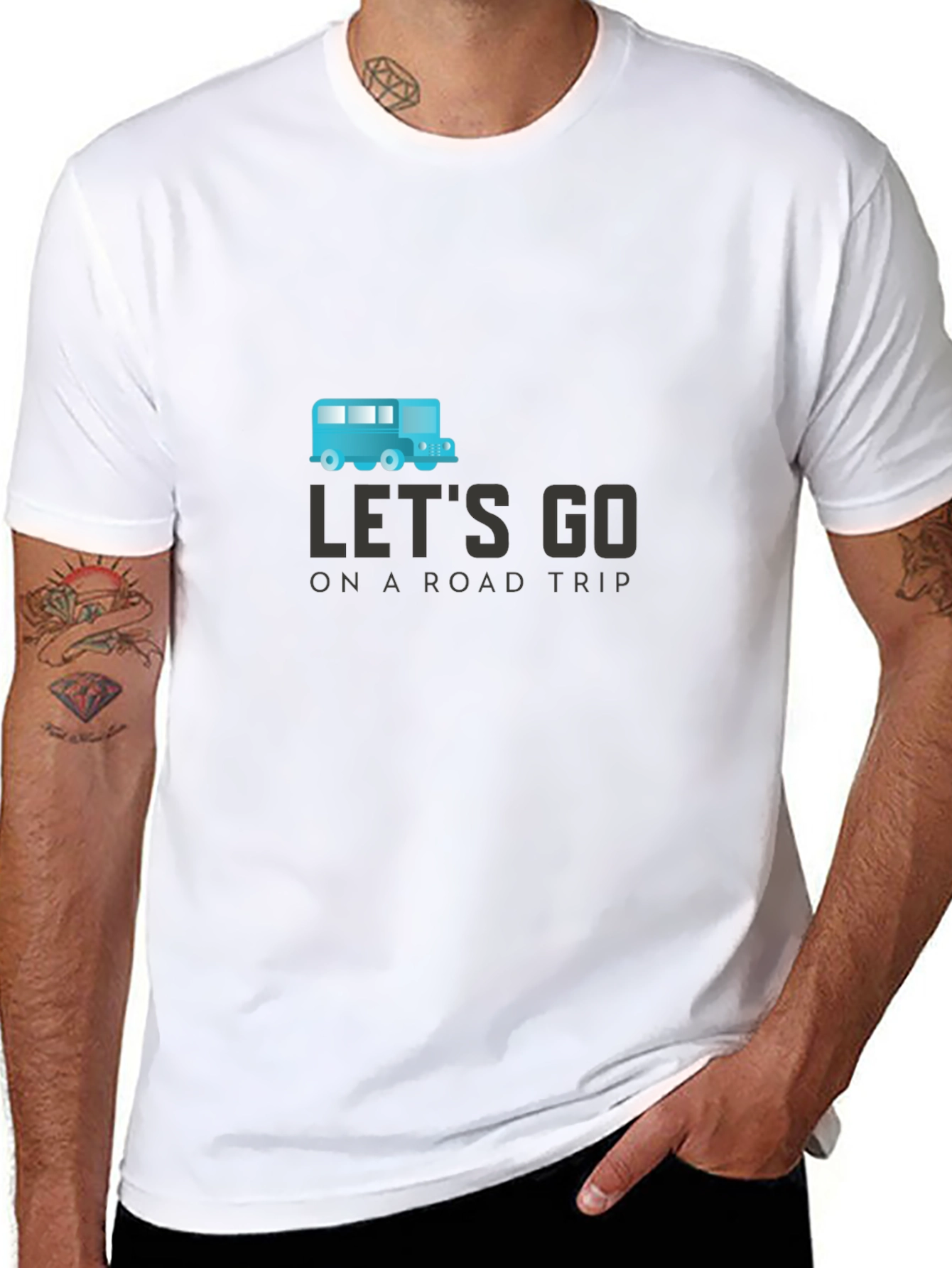 Lets Go Road Trip Graphic Tee - Black