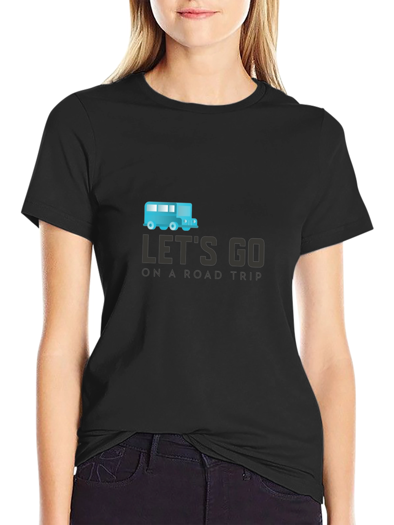 Lets Go Road Trip Graphic Tee - Black