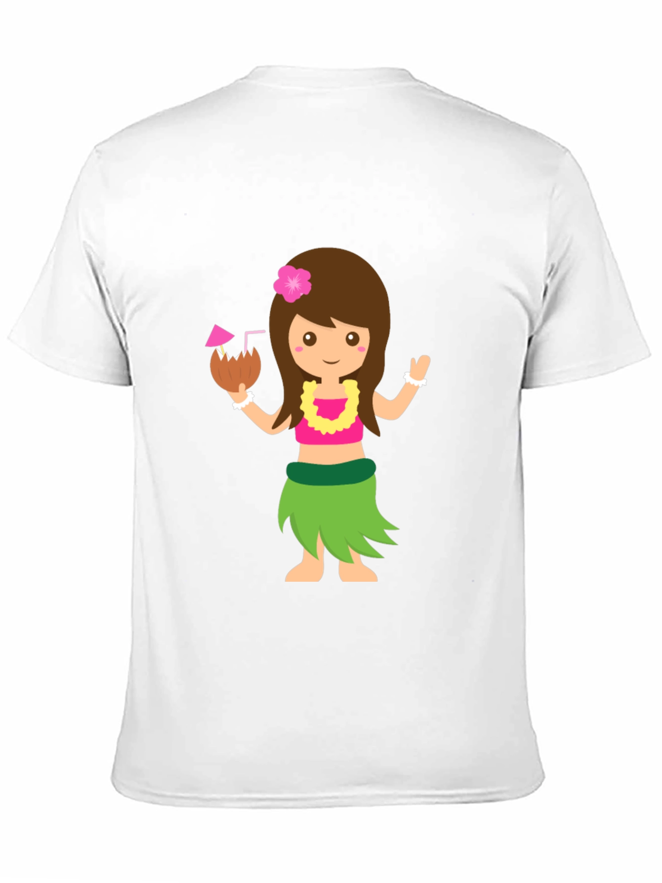 Tropical Hula Girl Graphic Tee - Black