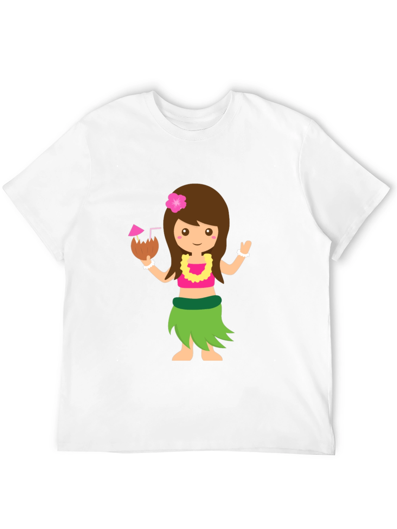 Tropical Hula Girl Graphic Tee - Black