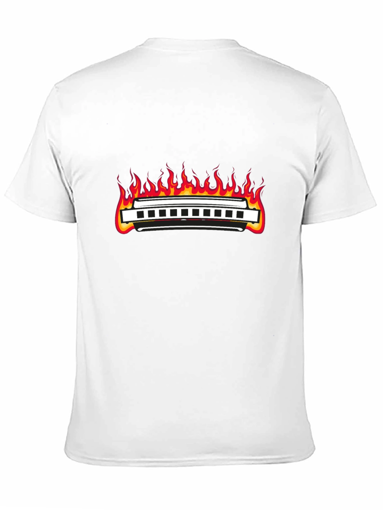 Harmonica On Fire Graphic T-Shirt