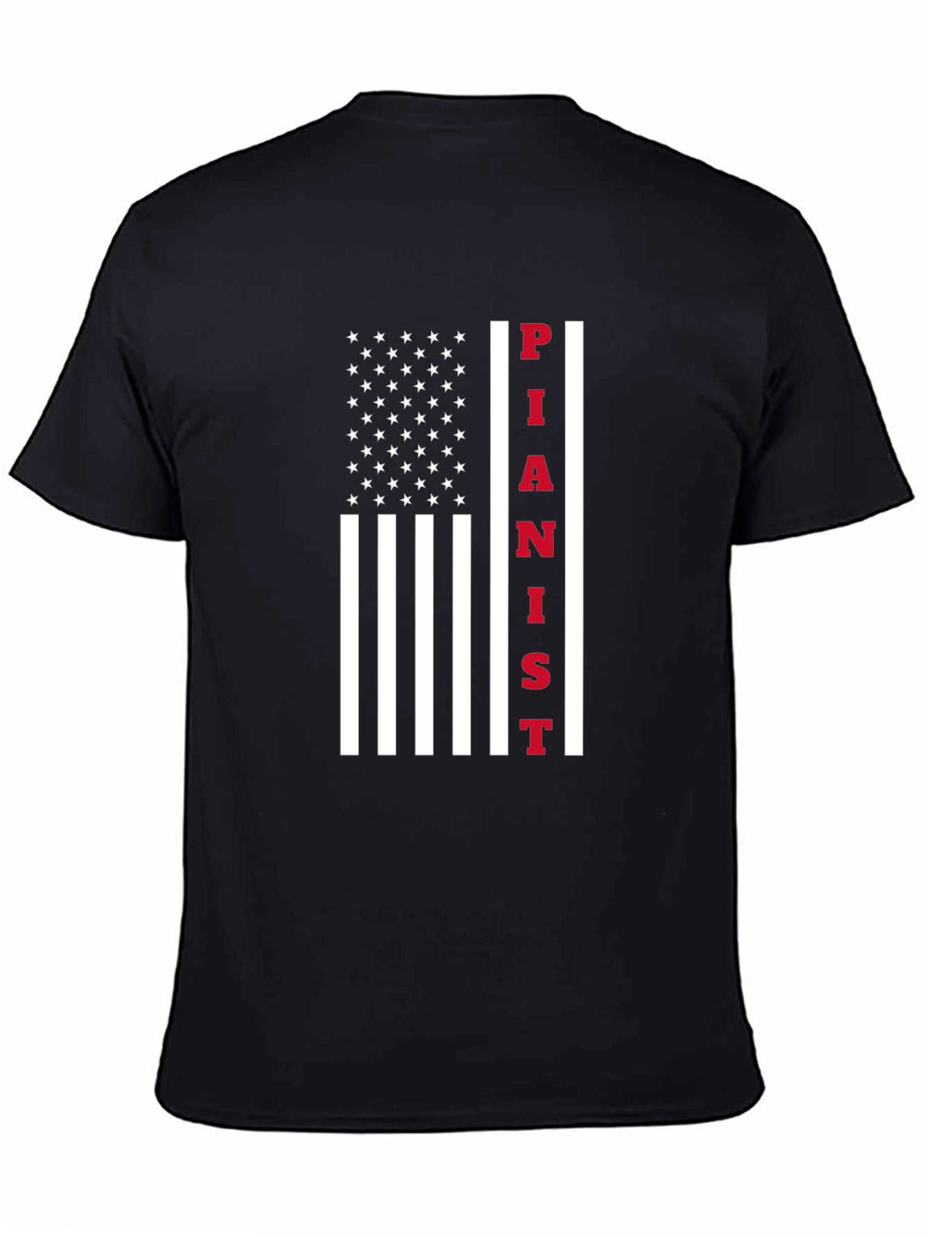 Pianist American Flag Graphic T-Shirt