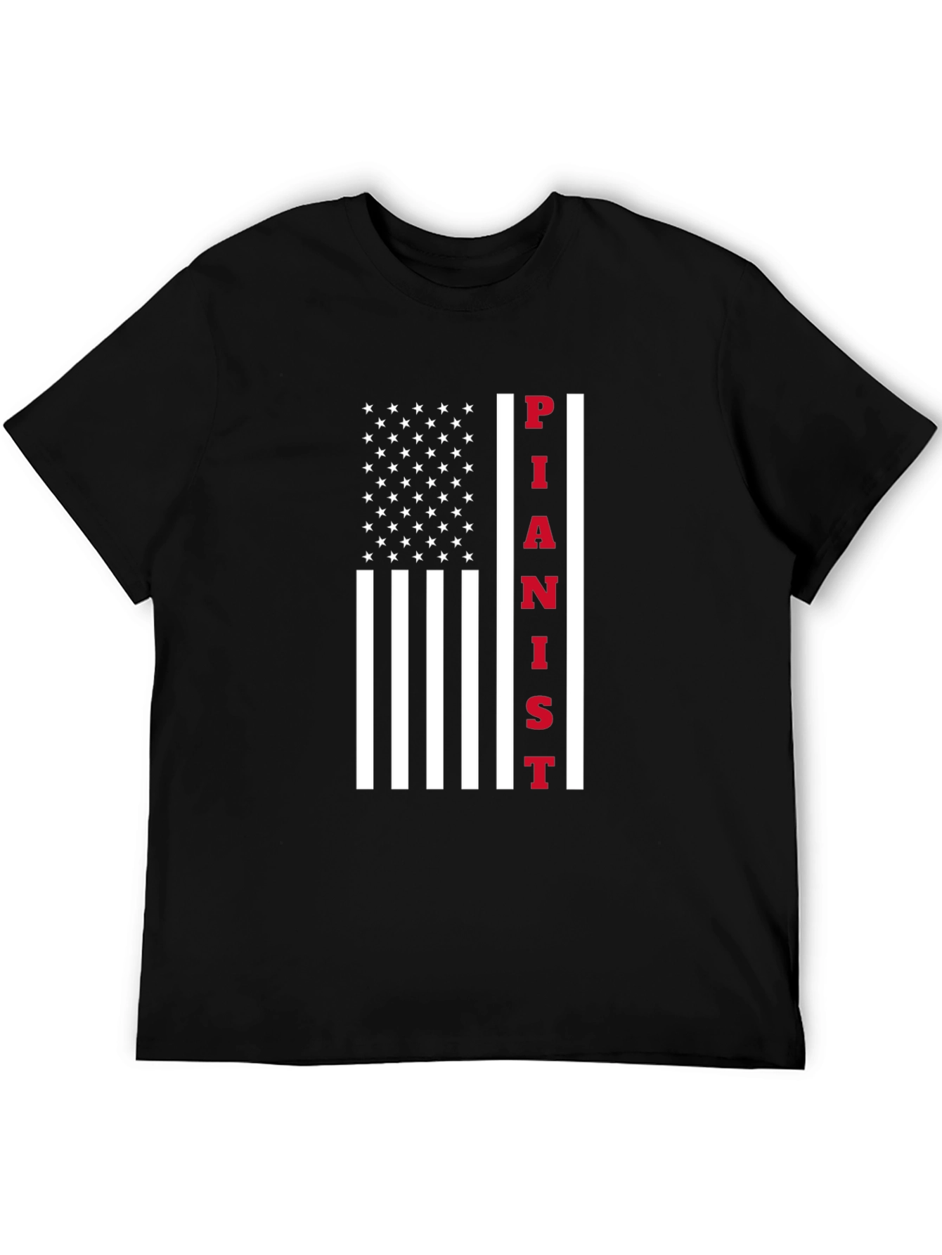 Pianist American Flag Graphic T-Shirt