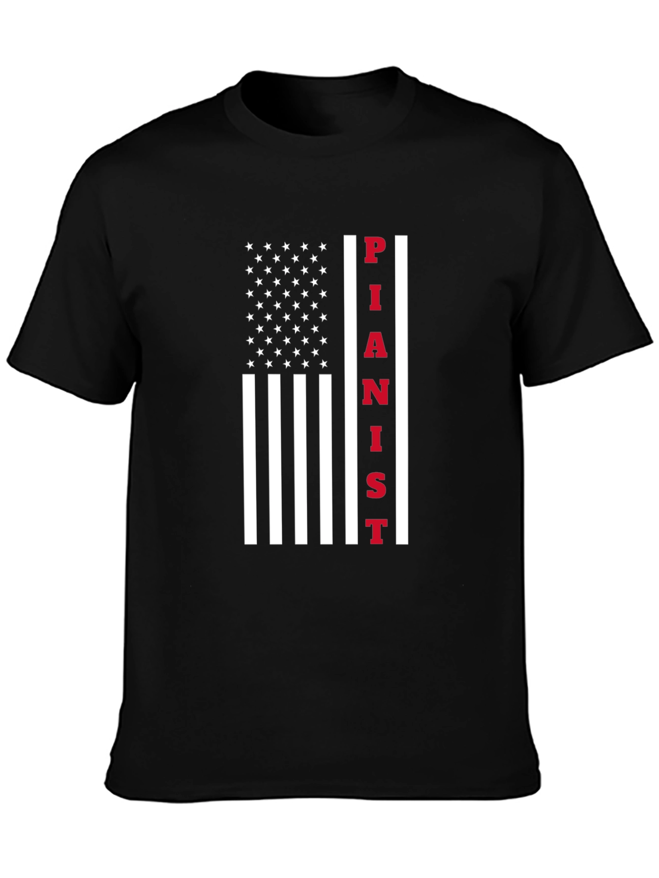Pianist American Flag Graphic T-Shirt