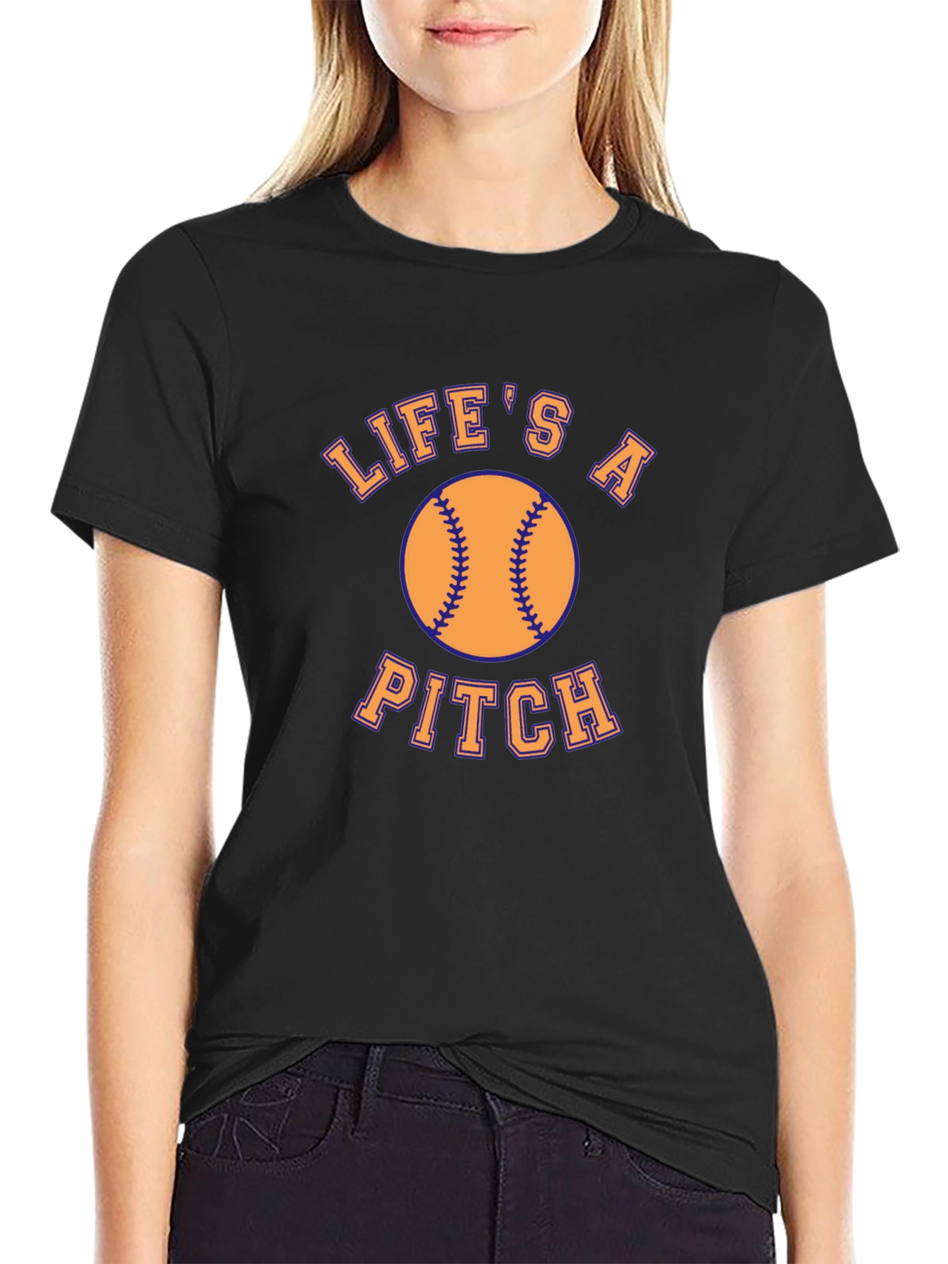 Lifes a Pitch Baseball Graphic Tee