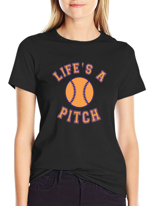 Lifes a Pitch Baseball Graphic Tee
