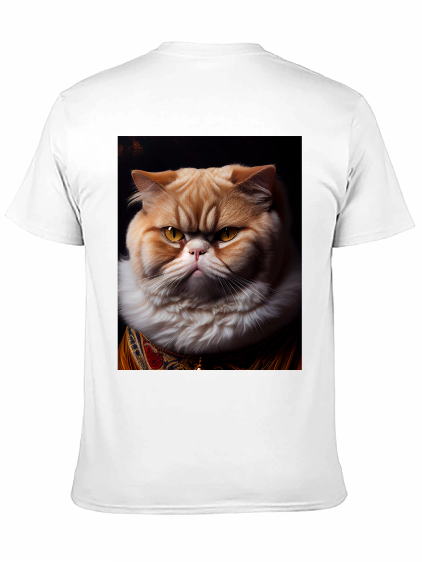 Regal Cat Portrait Black T-Shirt