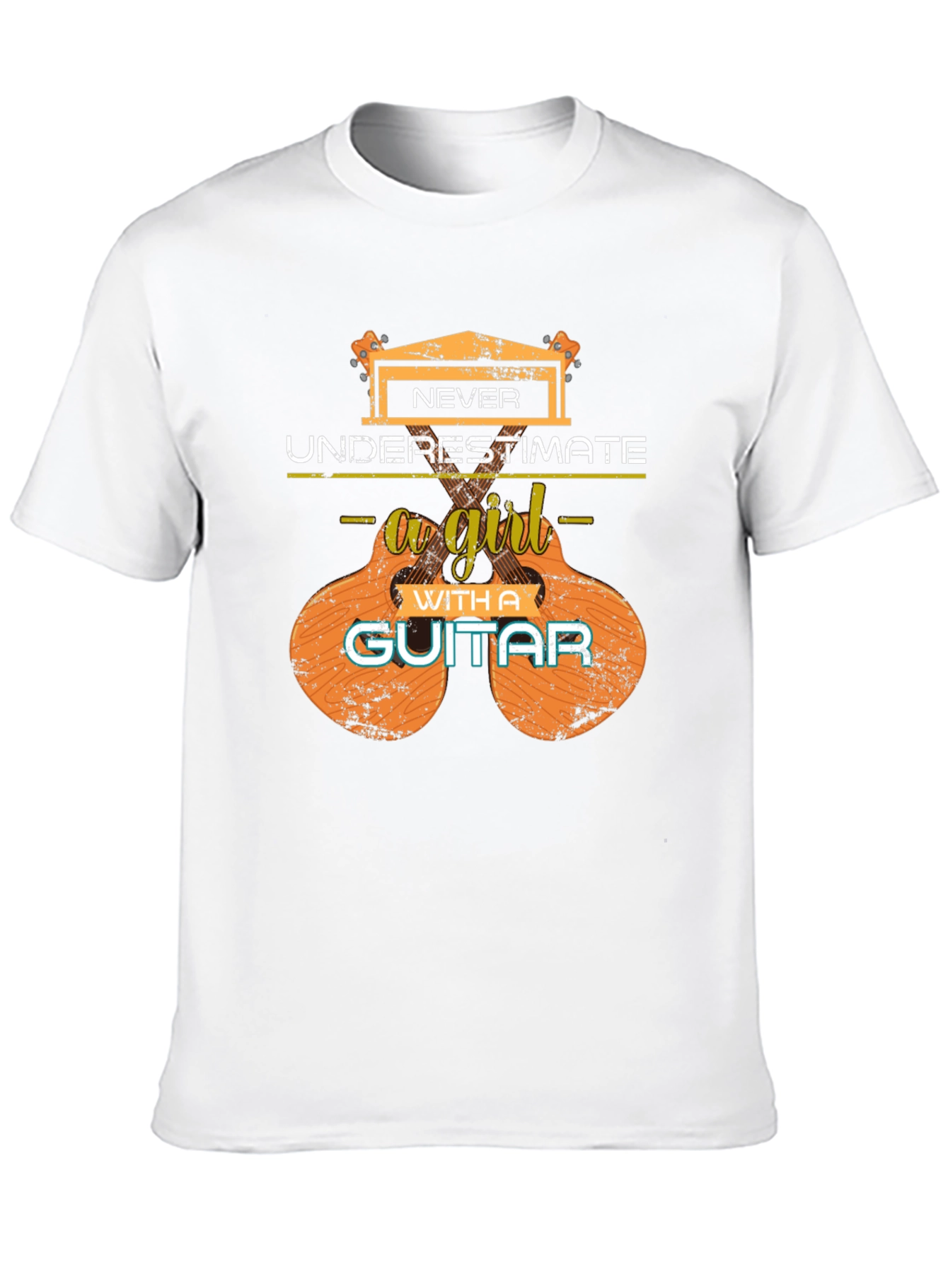 Never Underestimate a Girl Guitar T-Shirt