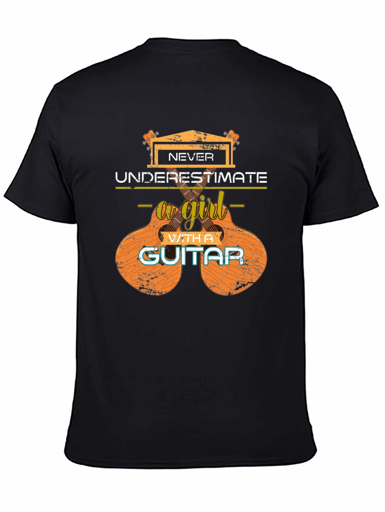 Never Underestimate a Girl Guitar T-Shirt