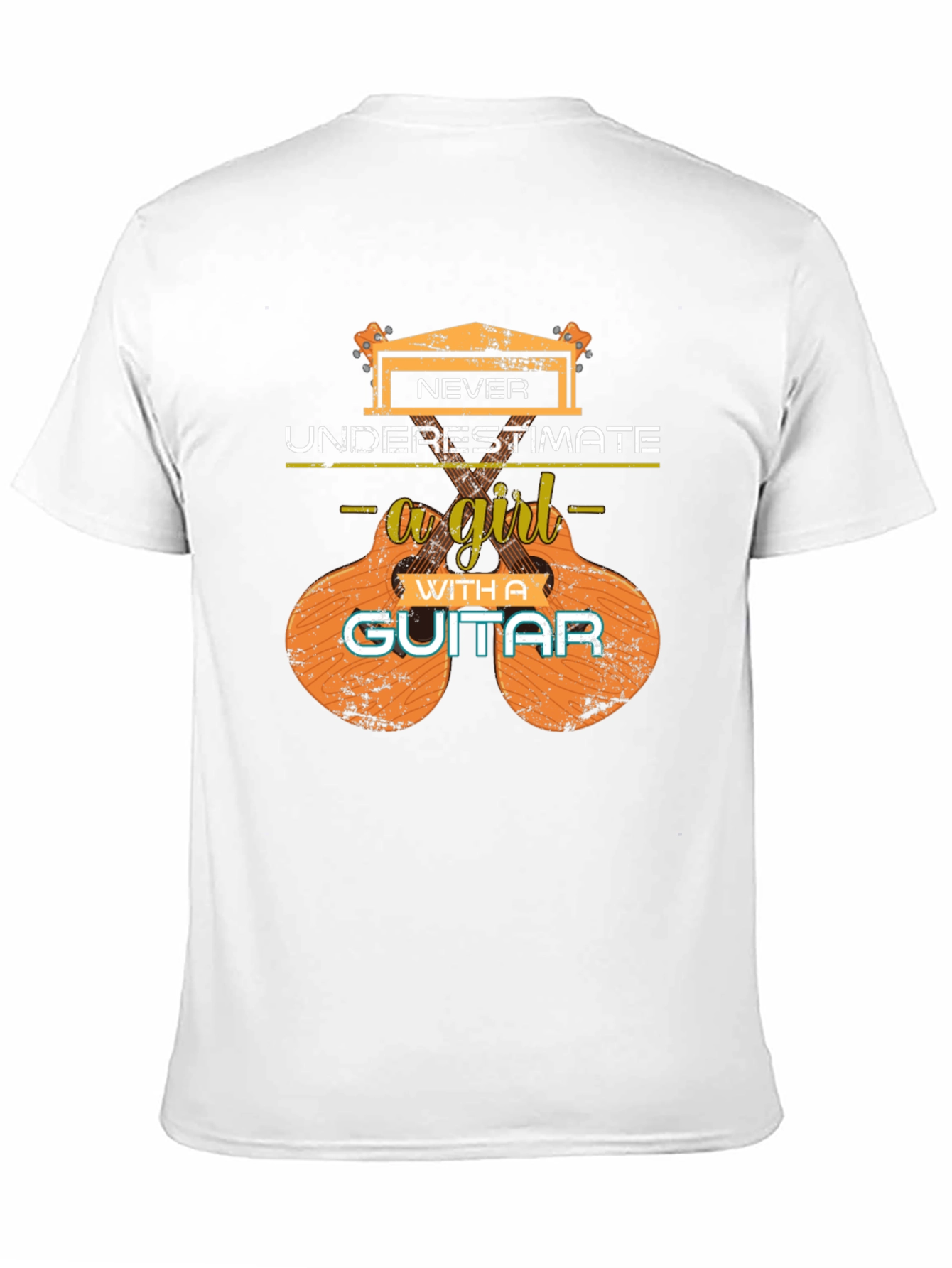 Never Underestimate a Girl Guitar T-Shirt
