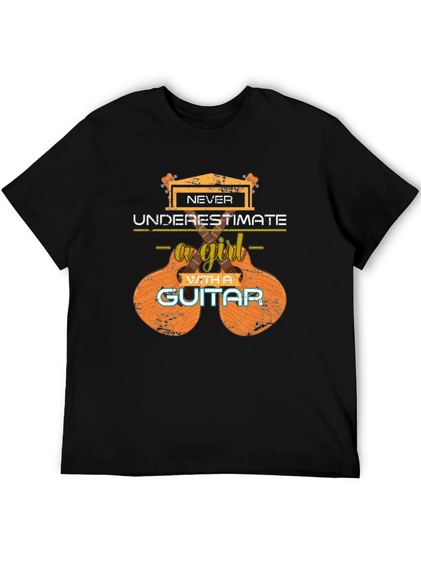 Never Underestimate a Girl Guitar T-Shirt