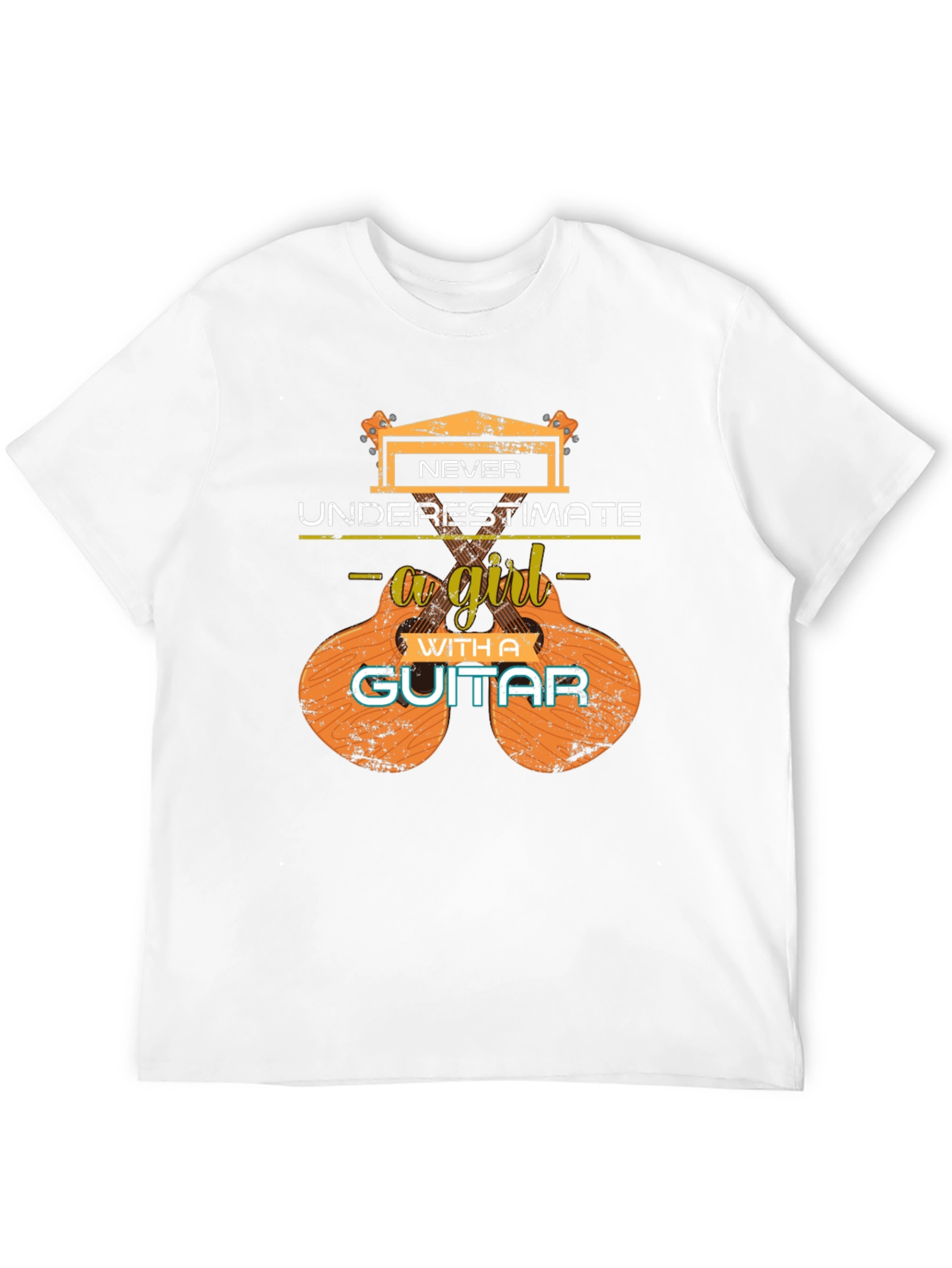 Never Underestimate a Girl Guitar T-Shirt